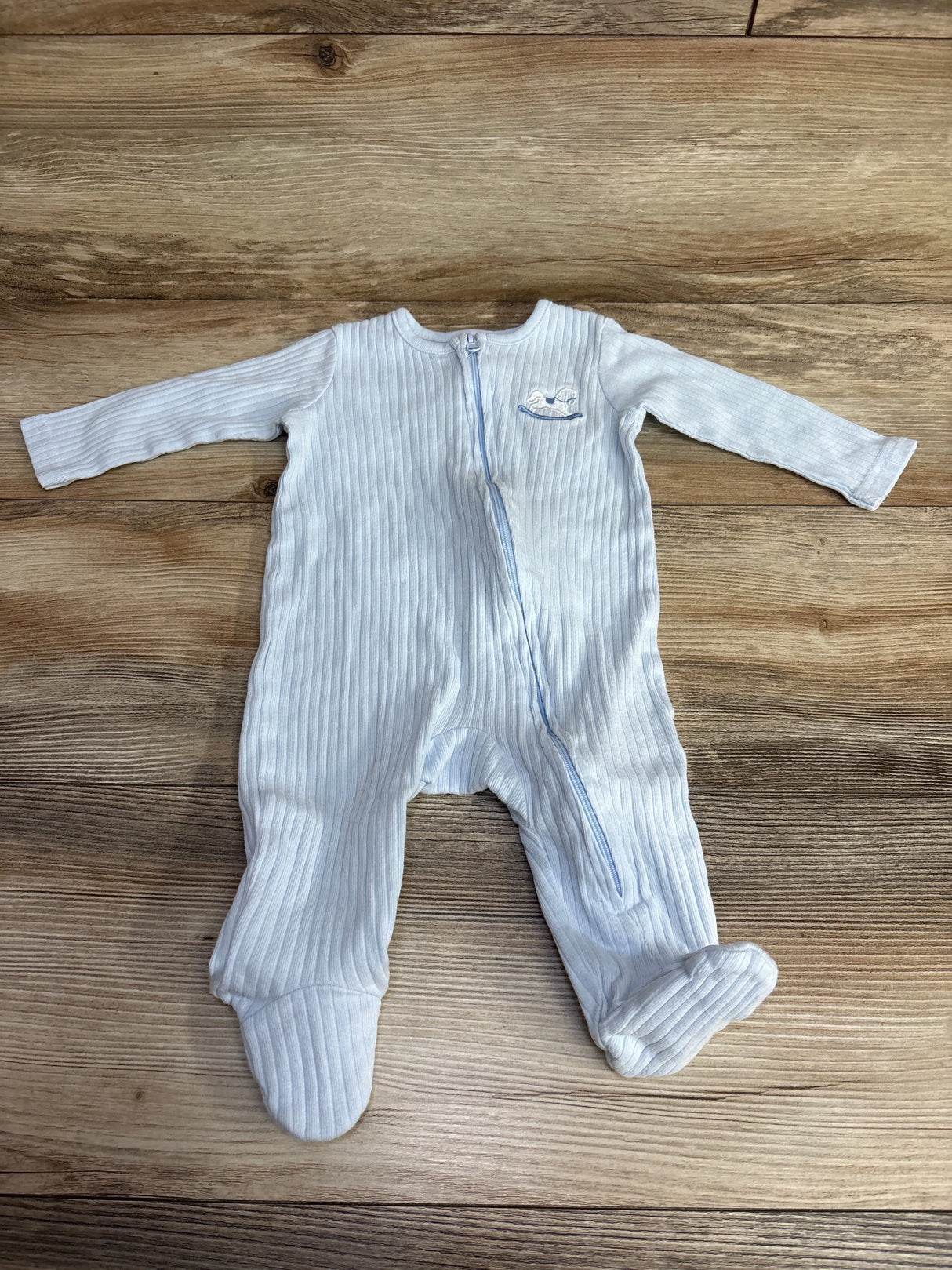 Rock a Bye Baby Ribbed Sleeper Light Blue sz 3-6m