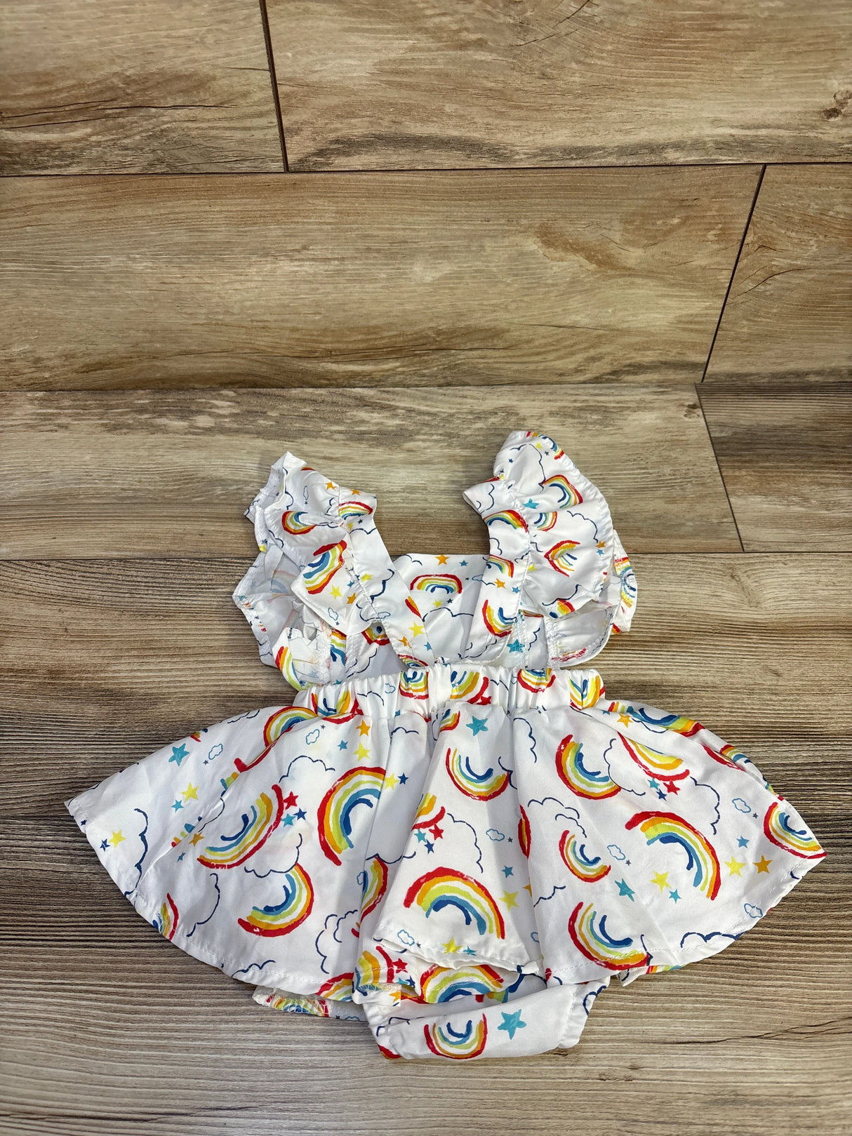 Rainbow Print Bodysuit Dress White sz 0-3m