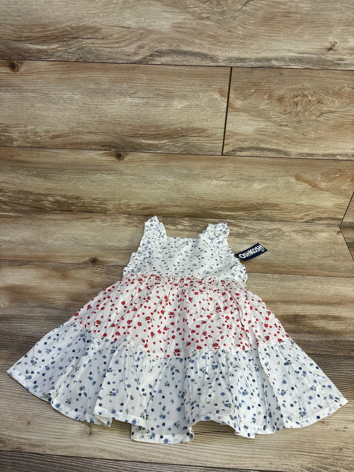 NEW Oshkosh Floral Tiered Dress White sz 2T