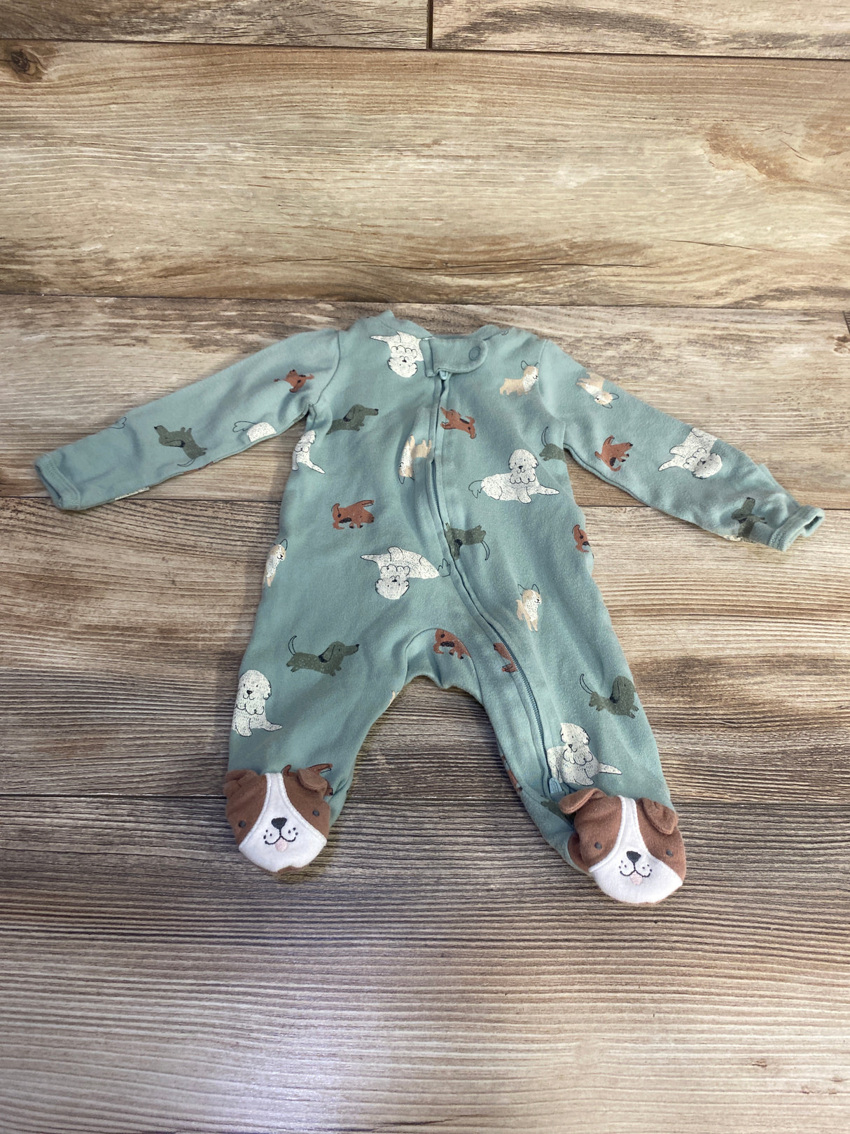 Carter's Dog Sleeper Green sz Newborn