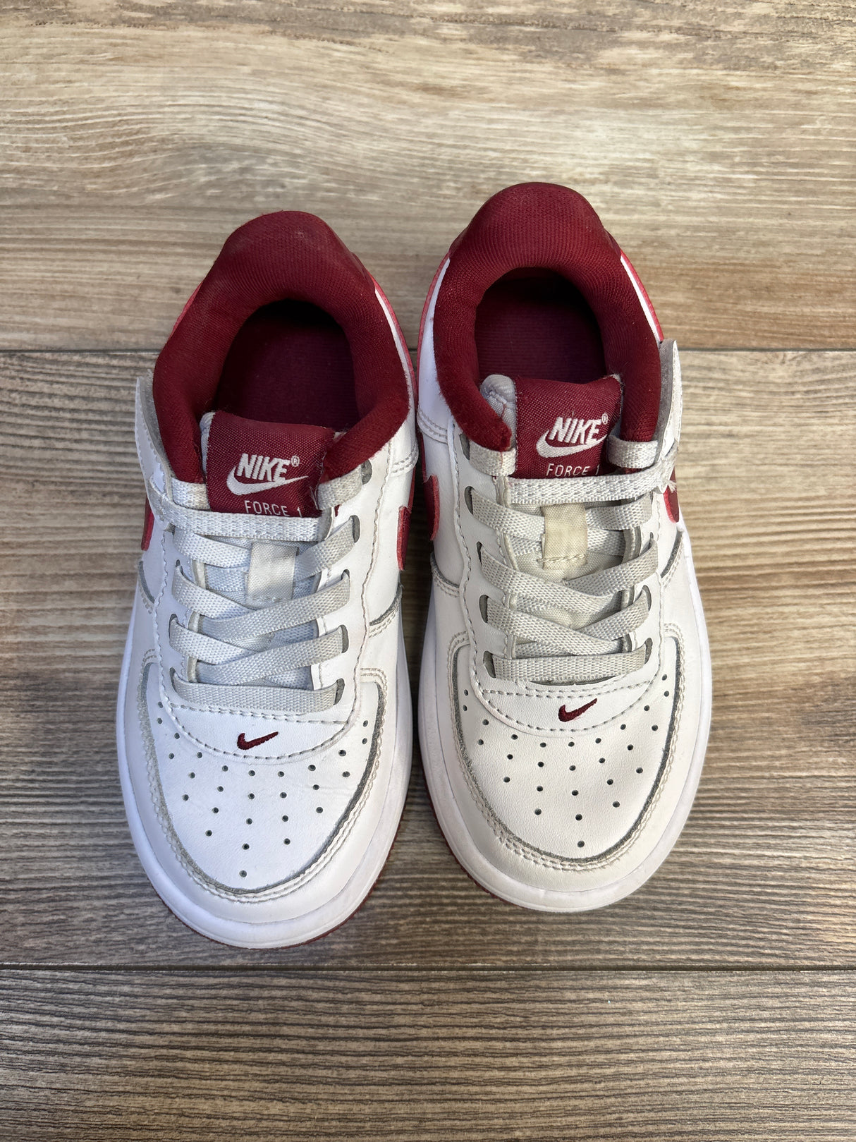 Nike Force 1 Low EasyOn PS 'White Team Red' sz 10c