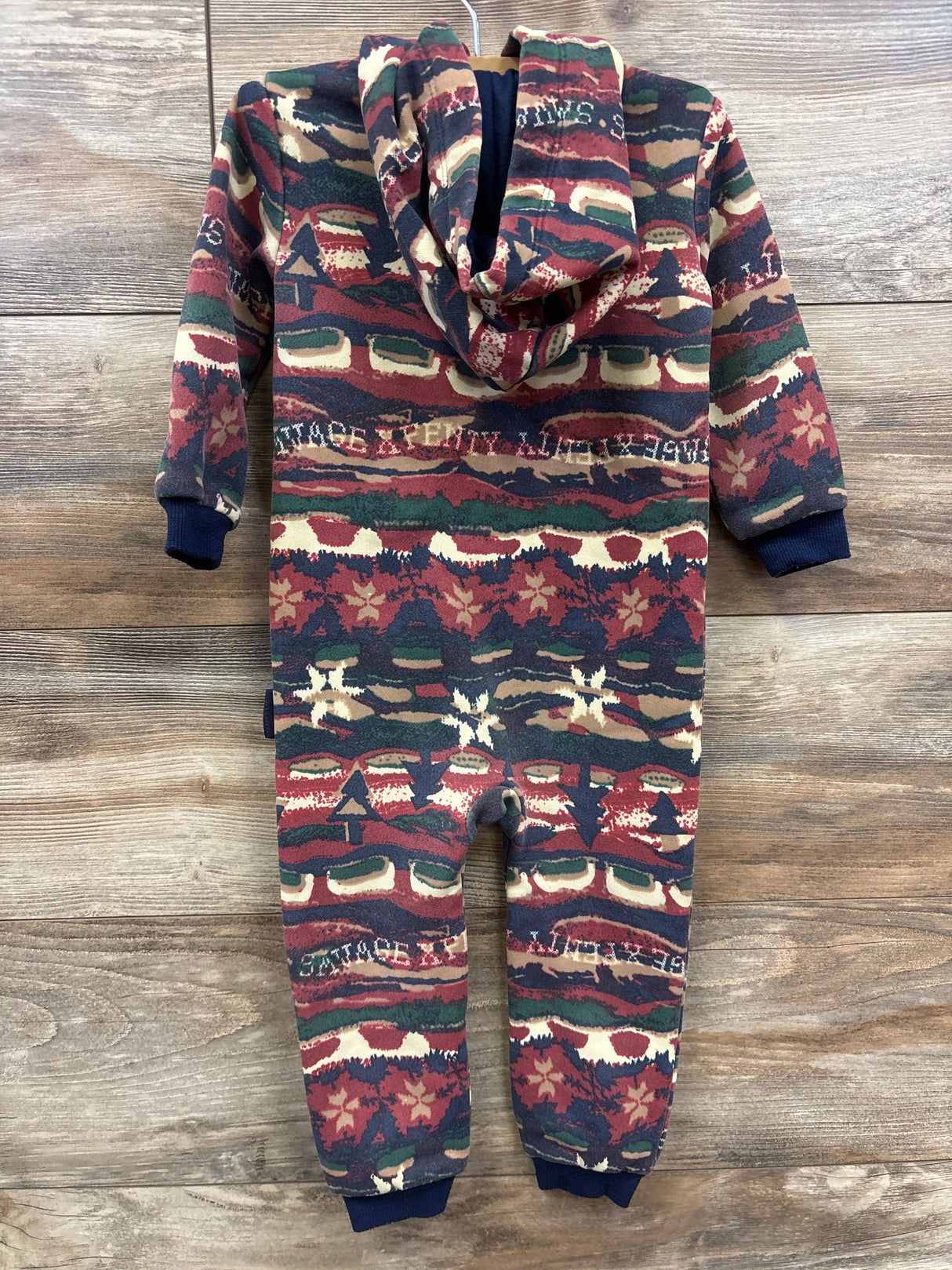Savage x Fenty Forever Savage Hooded Onesie Red Cognac Cabin Print sz 12-18m