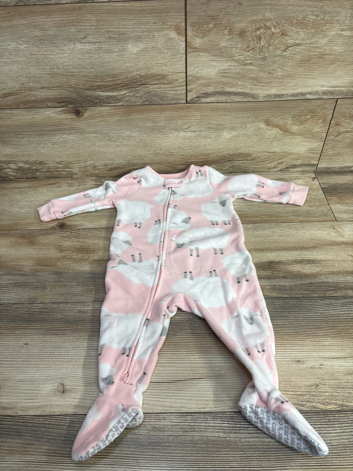 Carter's Sheep Print Blanket Sleeper Pink sz 9m