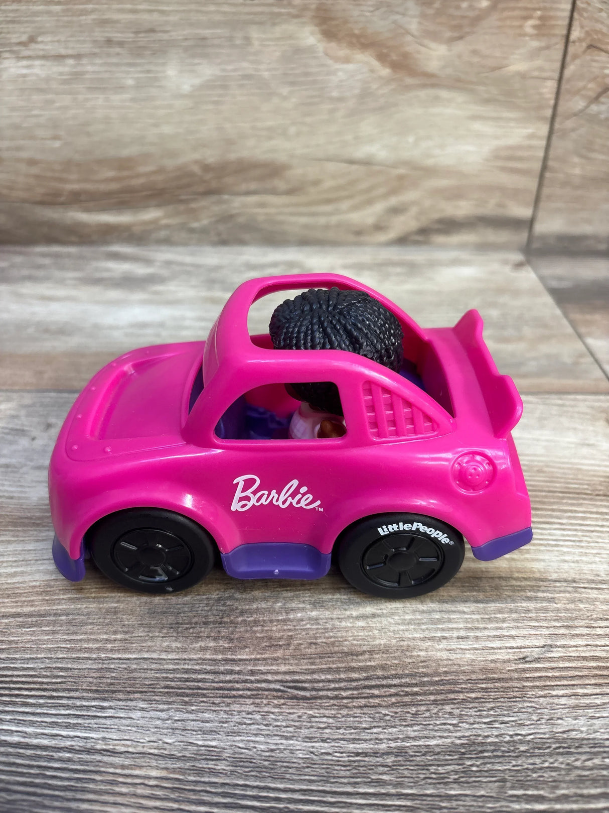 Pink Barbie Little People toy car with doll inside, kids playset for imaginative play