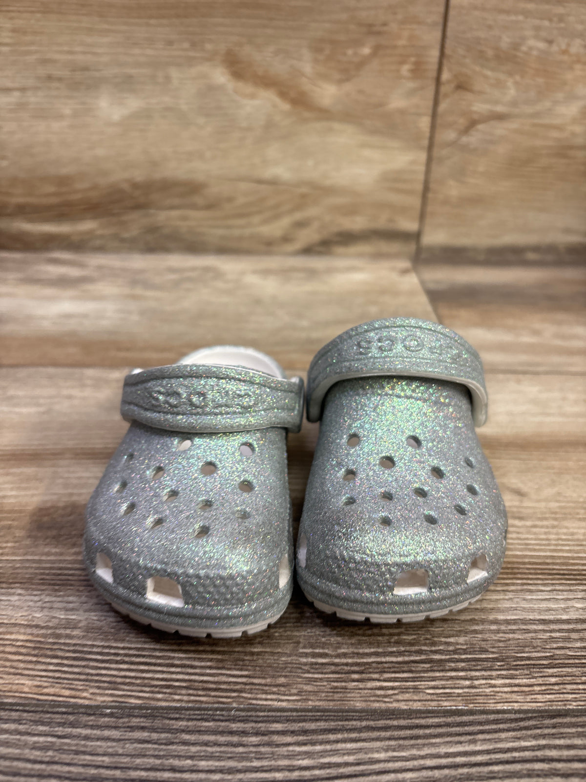 Crocs Classic Glitter Clogs Silver sz 5c
