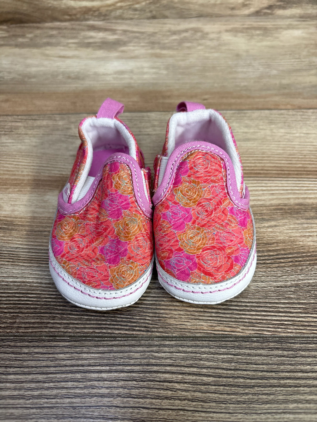 Vans Slip-On V Crib Shoes Floral Pink sz 3c