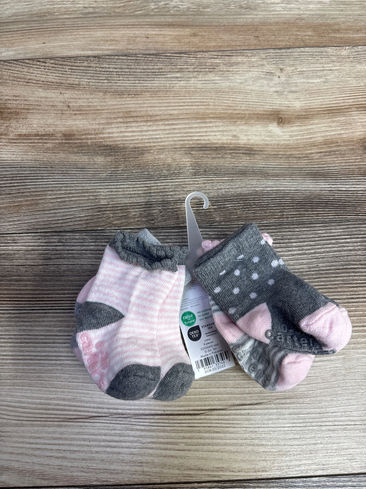 NEW Carter's 6pk Socks Pink sz 0-3m