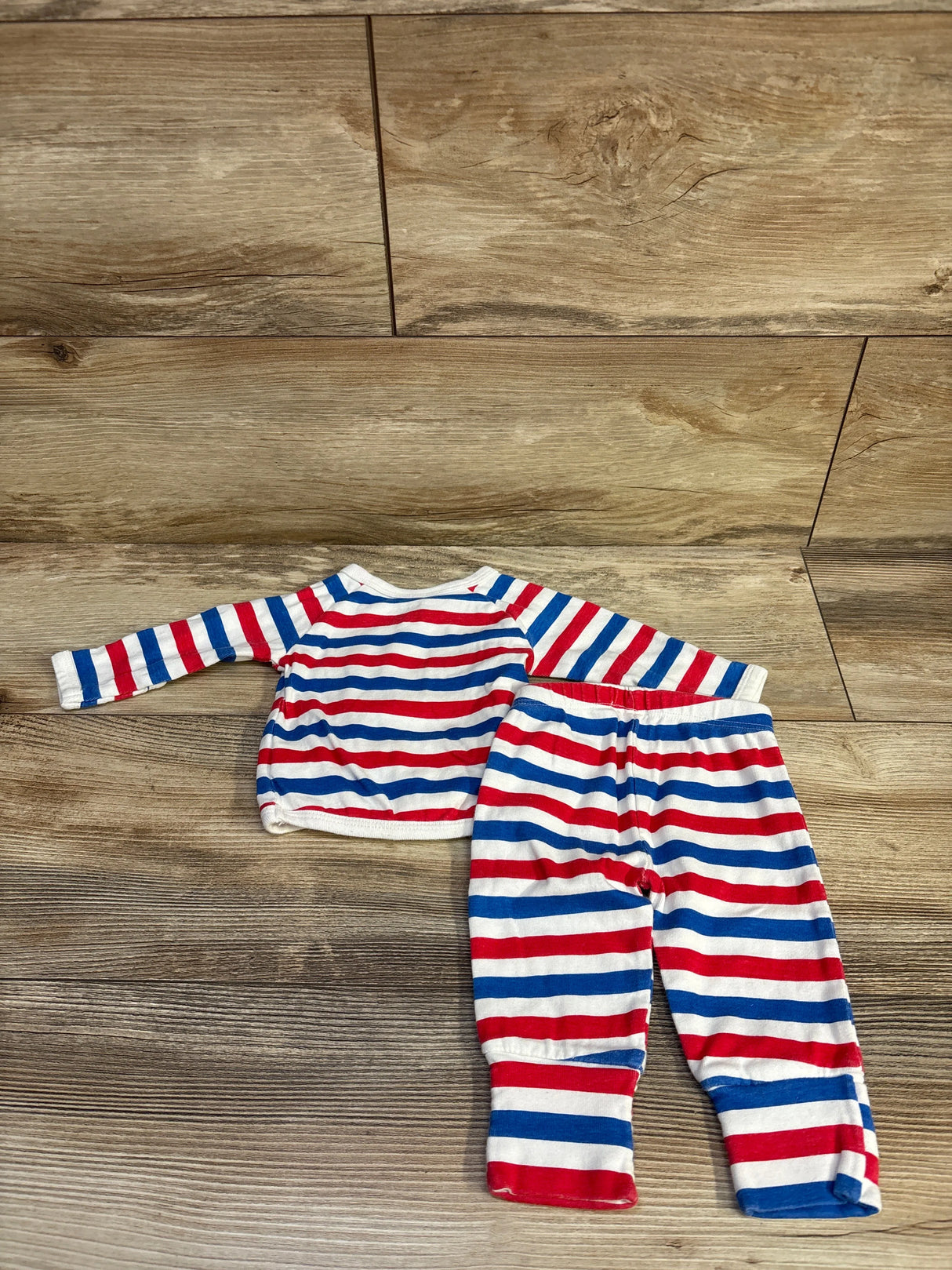 M + A by Monica + Andy 2pc Striped Kimono Top & Pants Set White sz 0-3m