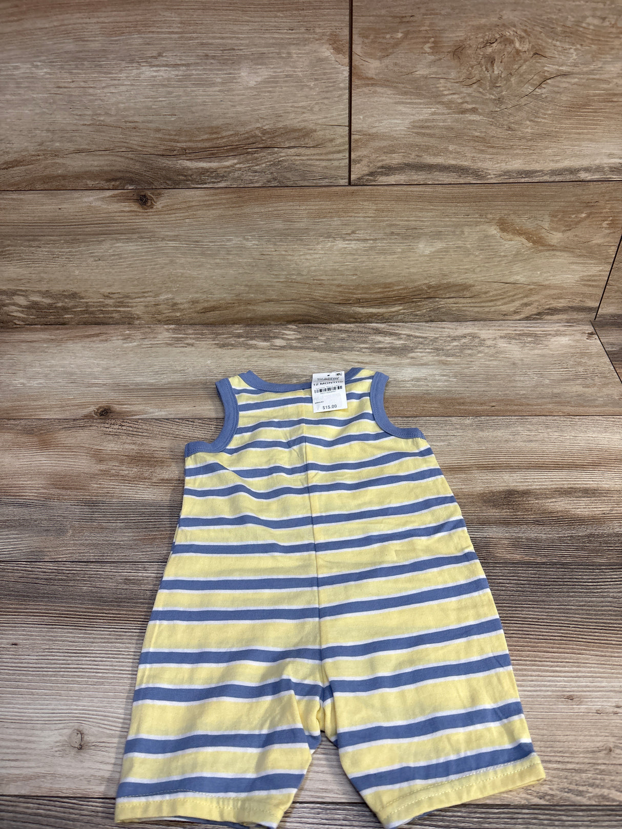 NEW First Impressions Striped Henley Shortie Romper Yellow sz 12m