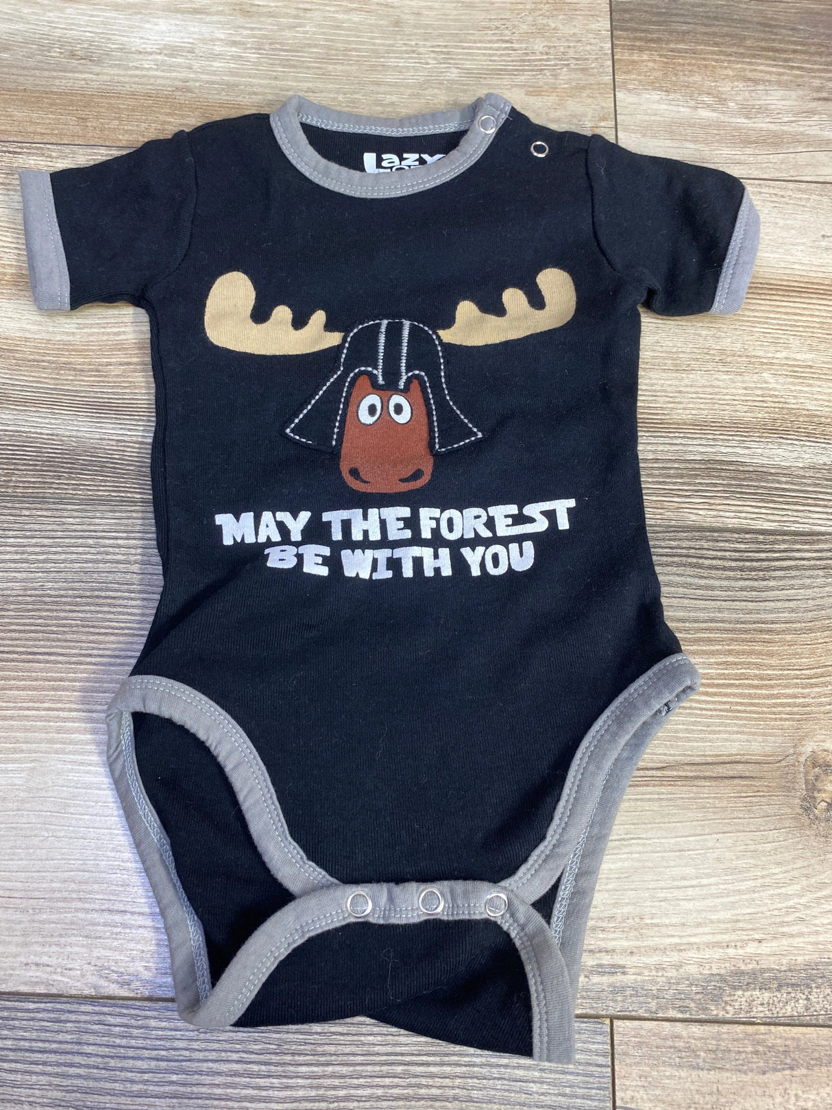 Lazy Lone May The Forest Be With You Bodysuit Black sz 12m
