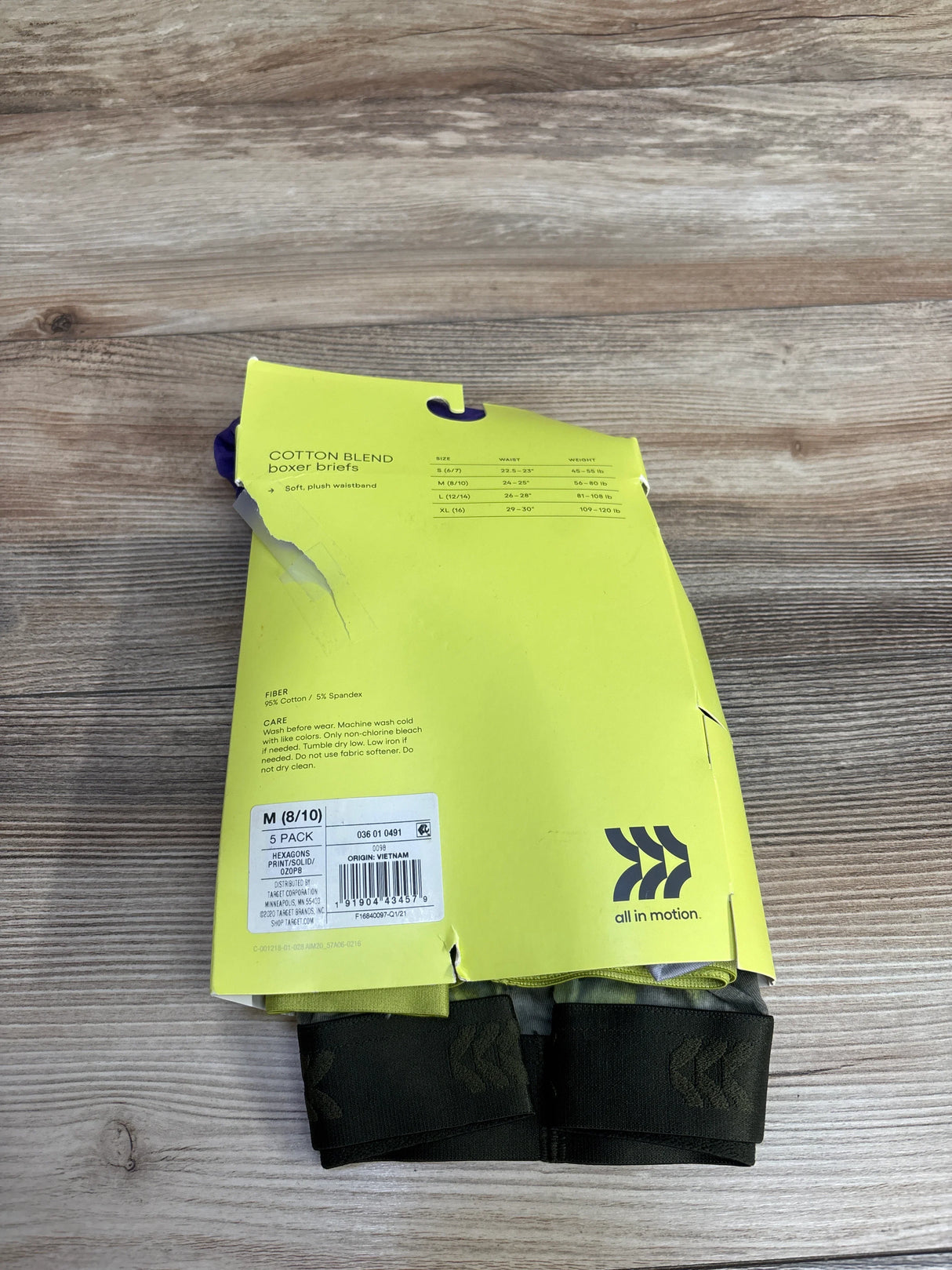 NEW All in Motion Boxer Briefs 5pk sz 8-10