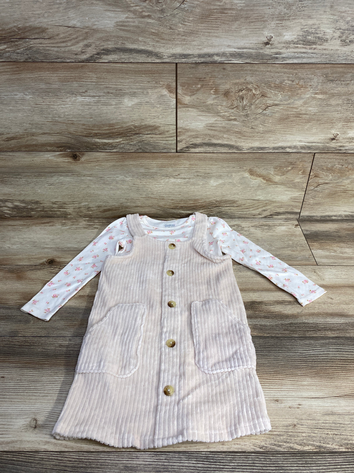 OshKosh 2pc Ribbed Velour Skirtall Pink sz 4T