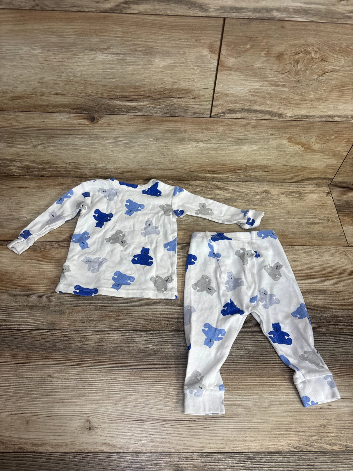 Baby Gap Organic 2pc Bear Pajama Set White sz 6-12m
