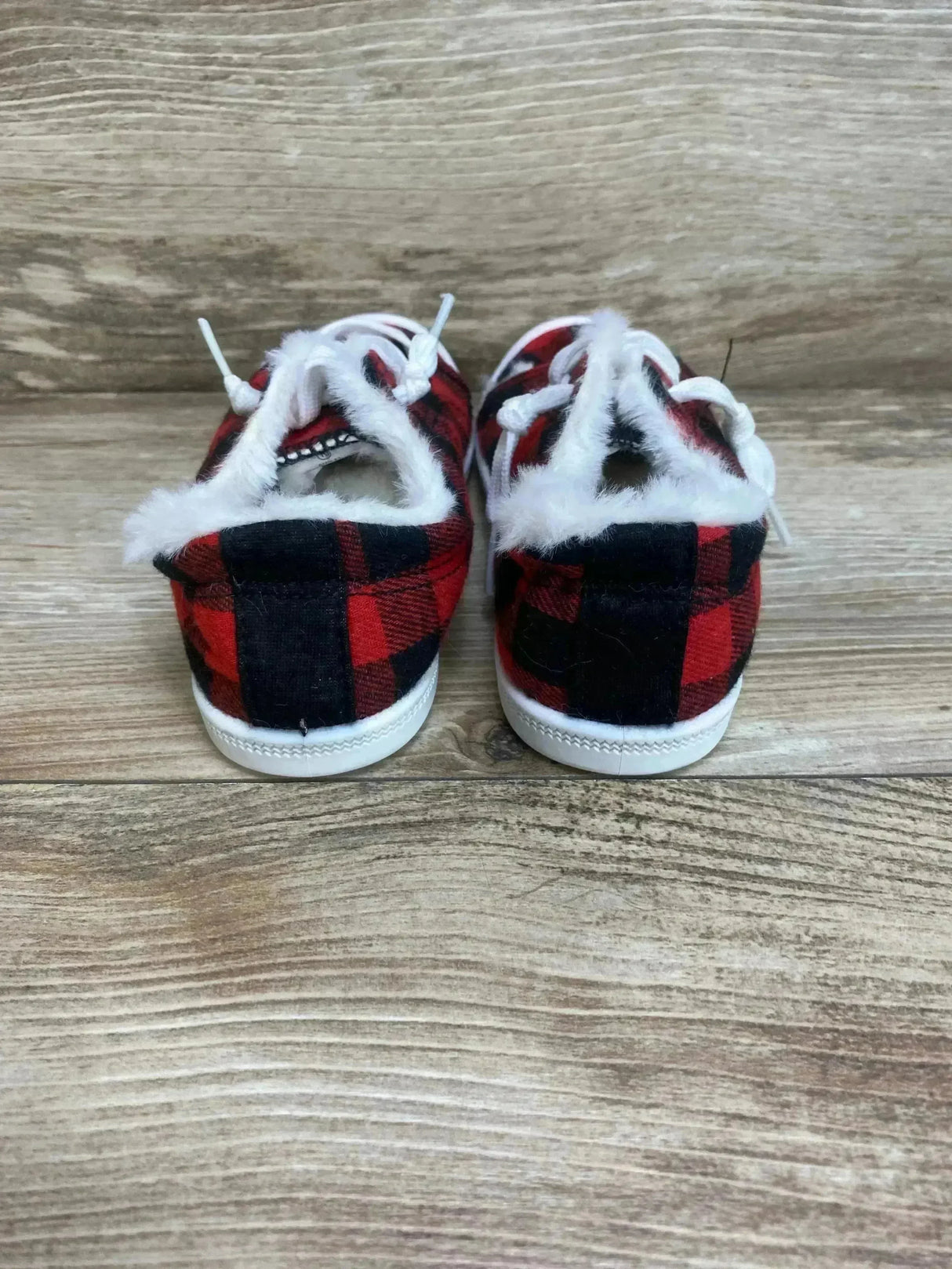 Bumble + Birdie Buffalo Plaid Faux Fur Insoles Slip On Sneakers Sz 10c - Me n Mommy To Be