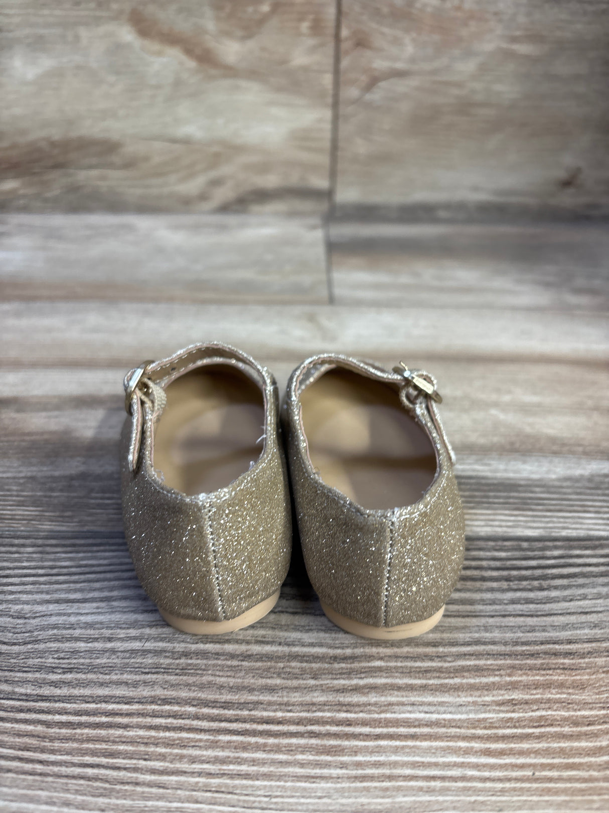 Janie & Jack Mary Jane Glitter Flats Gold sz 4c