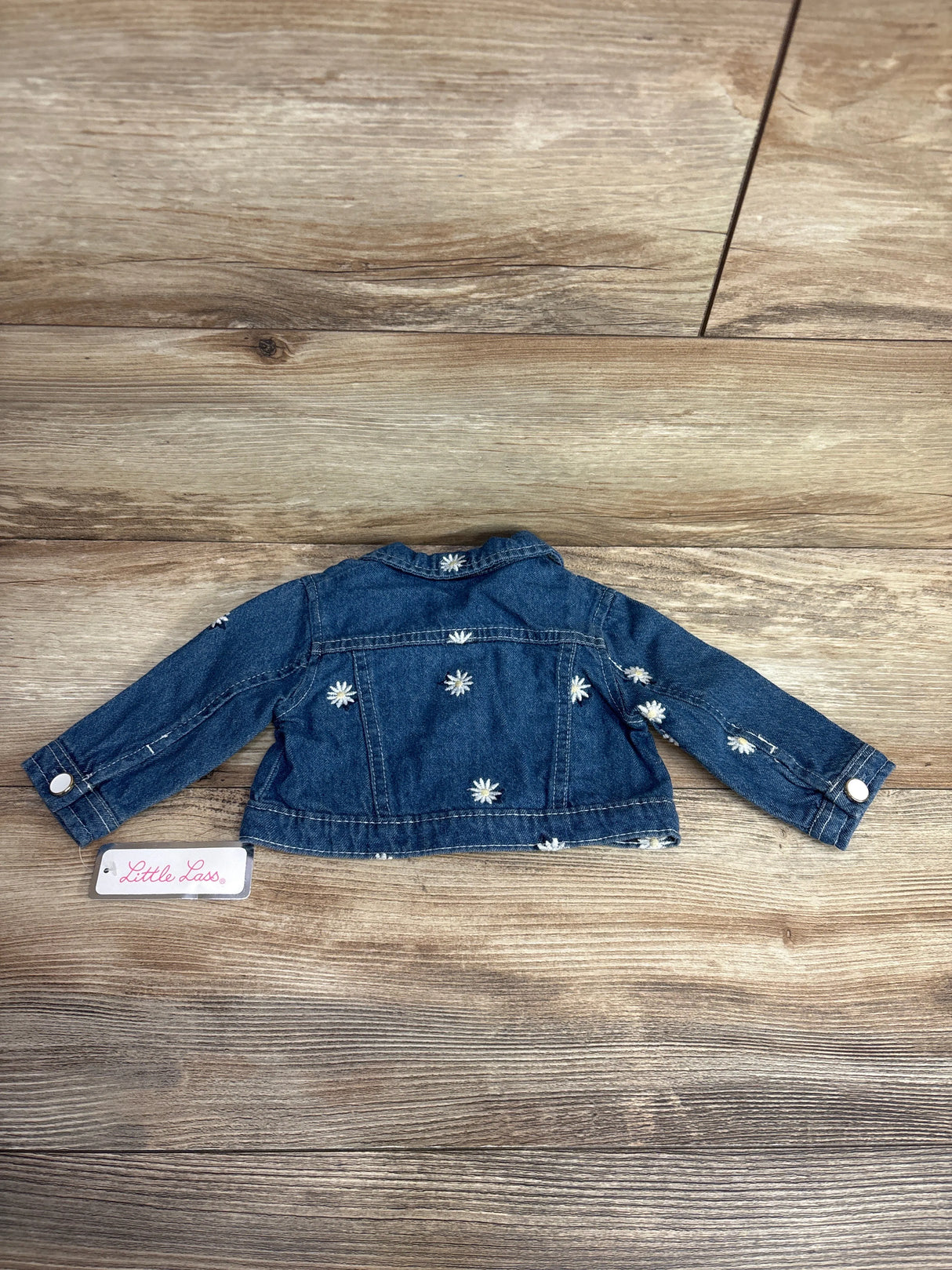 NEW Little Las Floral Embordered Denim Jacket sz 3-6m