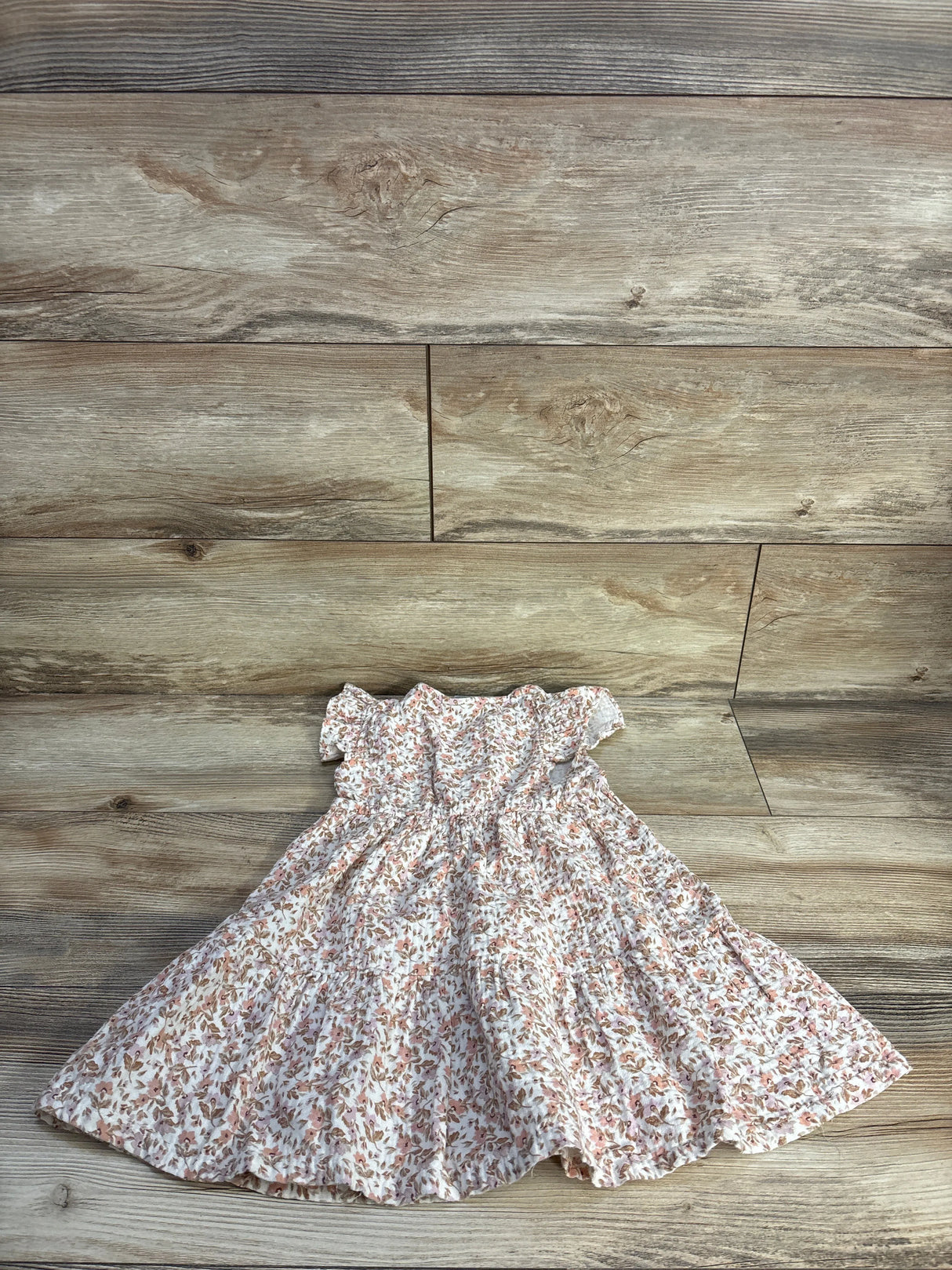 Daisy Fuentes Floral Henley Dress White sz 4T