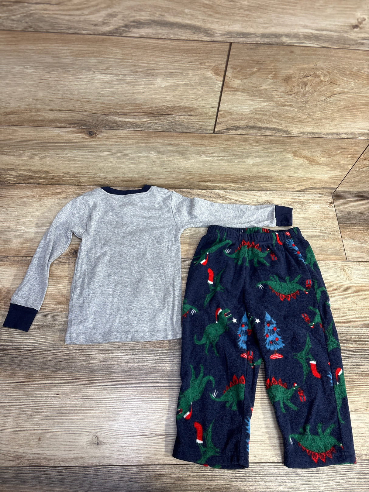 Carter's 2pc Christmas T-Rex Pajama Set Grey sz 2T