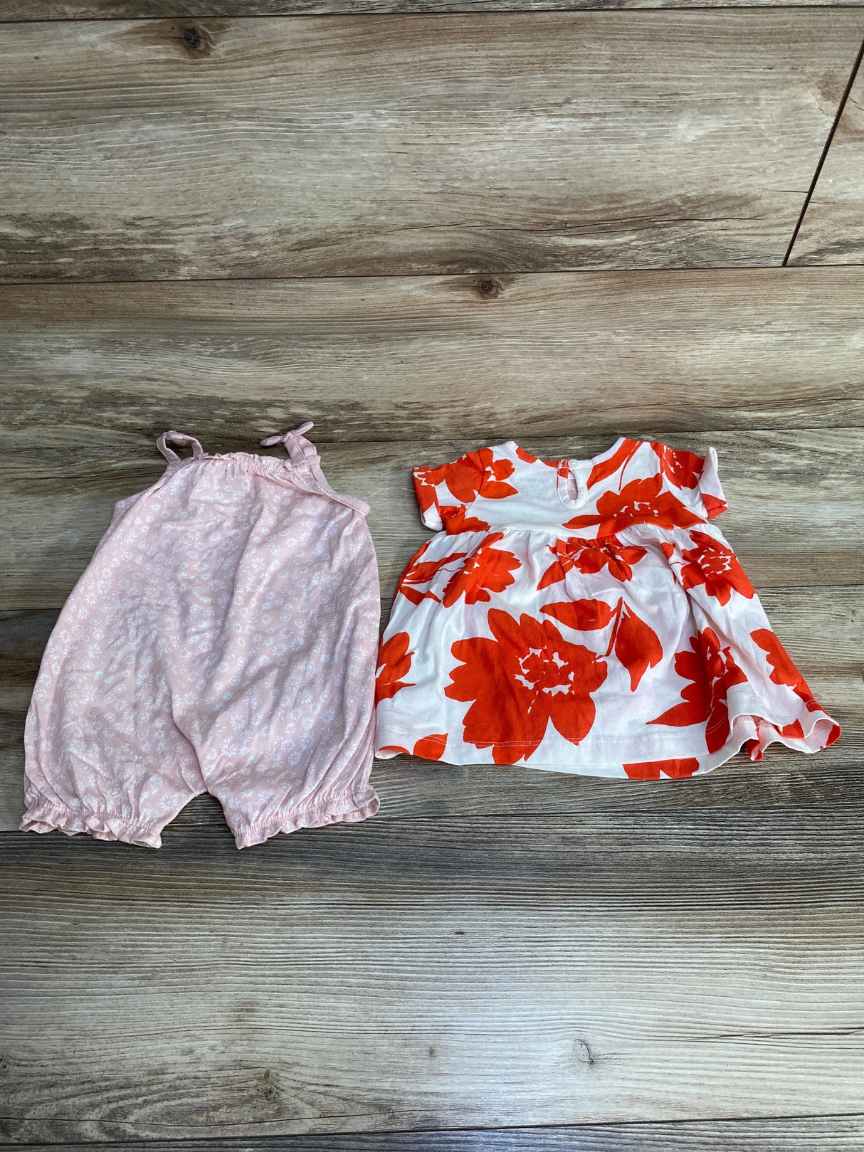 NWOT Carter's 3pc Floral Dress & Romper Set White/Pink sz 6m - Me n Mommy To Be