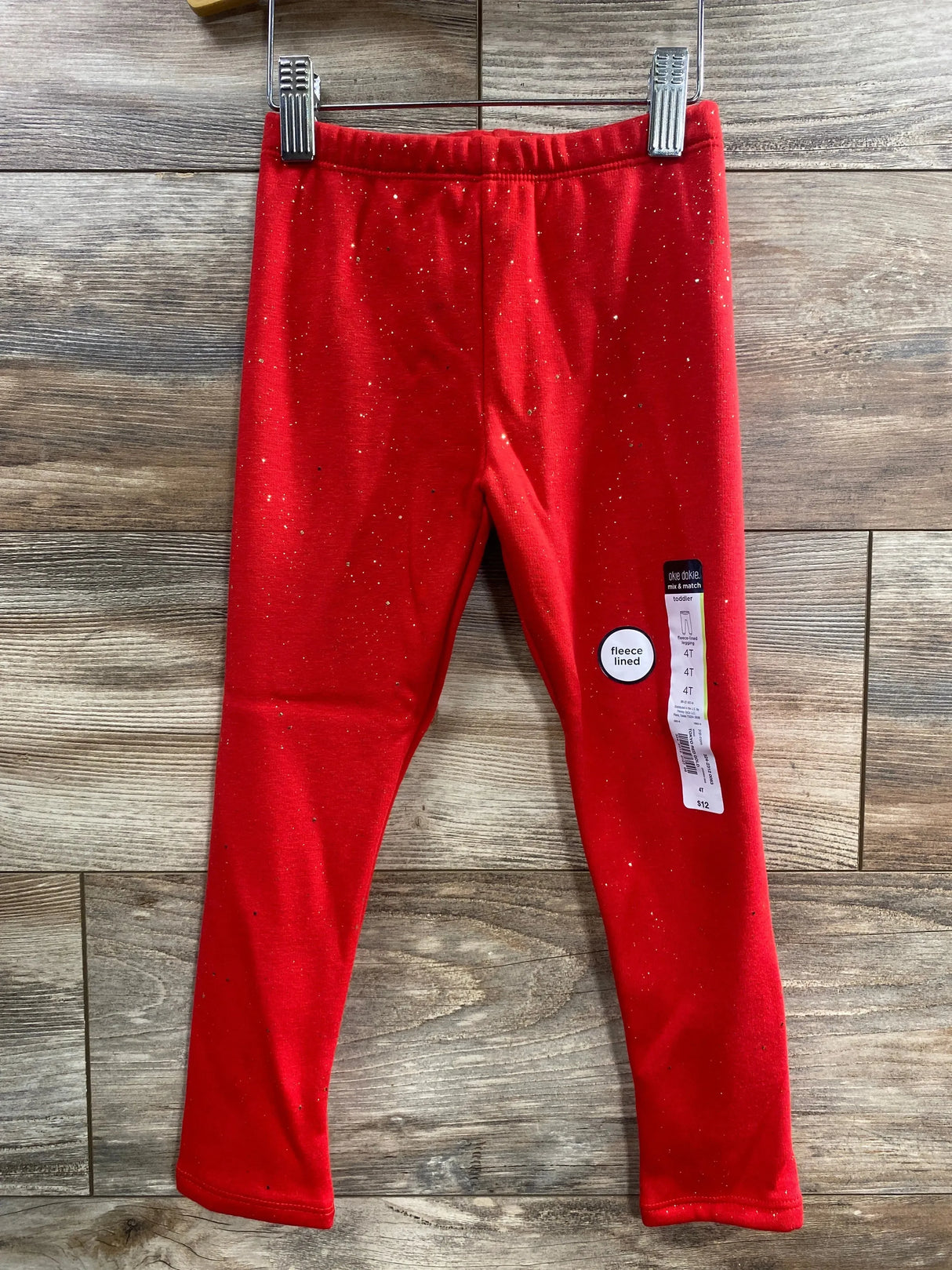 NEW Okie Dokie Tokyo Red Fleece Lined Legging sz 4T - Me n Mommy To Be