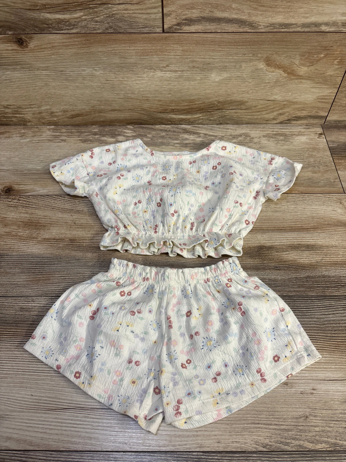 Member's Mark 2pc Crinkle Playwear Set Ivory sz 18m