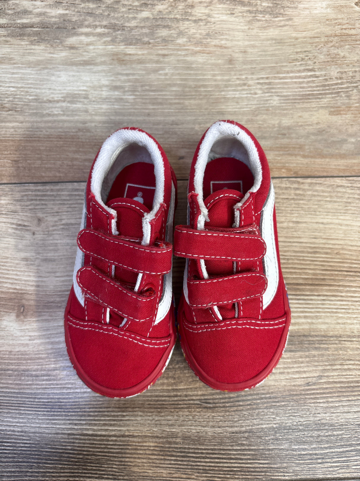 Vans Old Skool V Paint Splatter Sneakers Red sz 6c