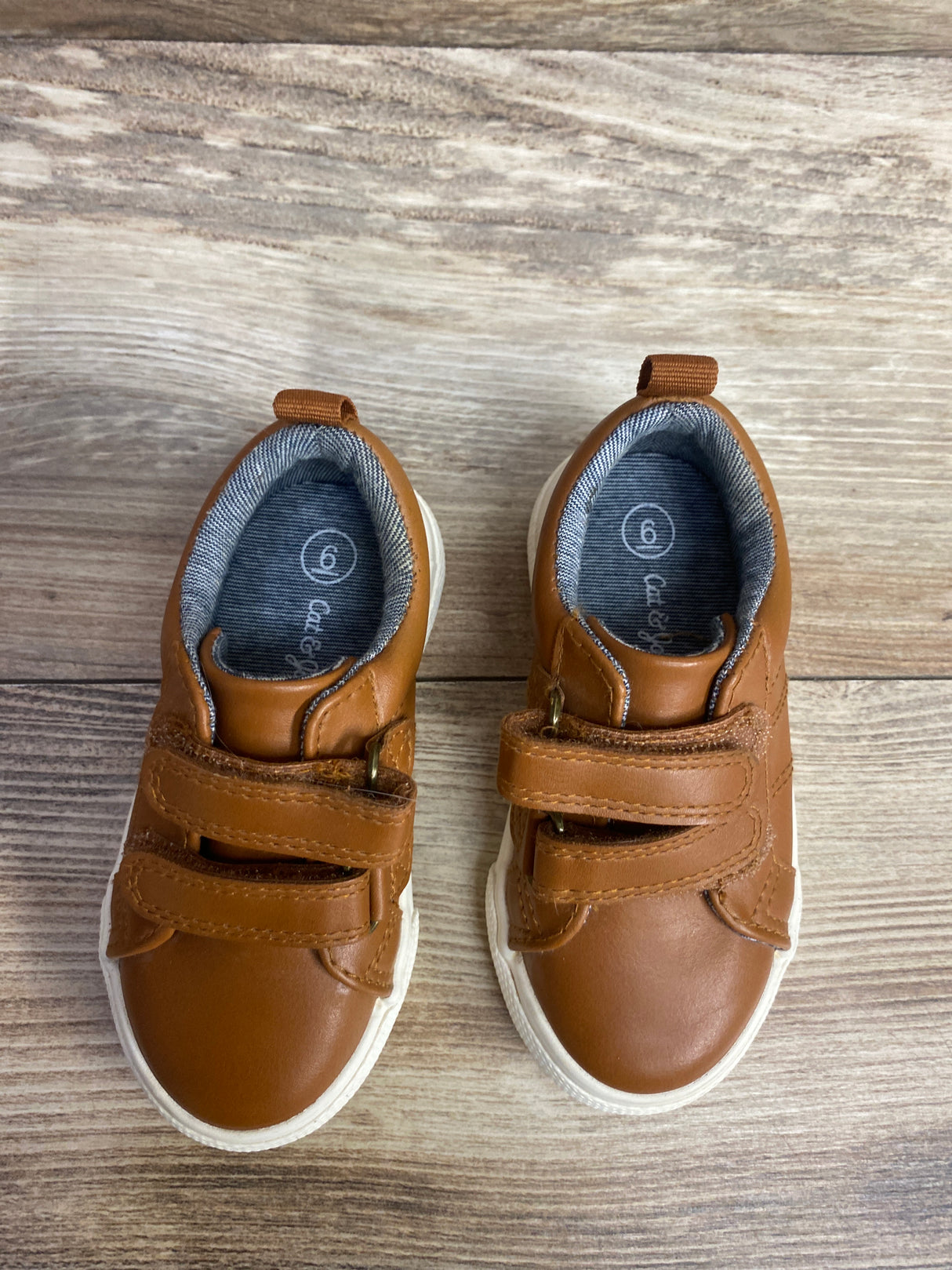 Cat & Jack Double Strap Sneakers Brown sz 6c