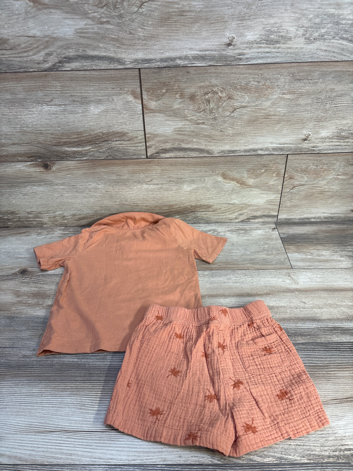 Bluey 2pc Polo Shirt & Gauze Shorts Set Orange sz 4T