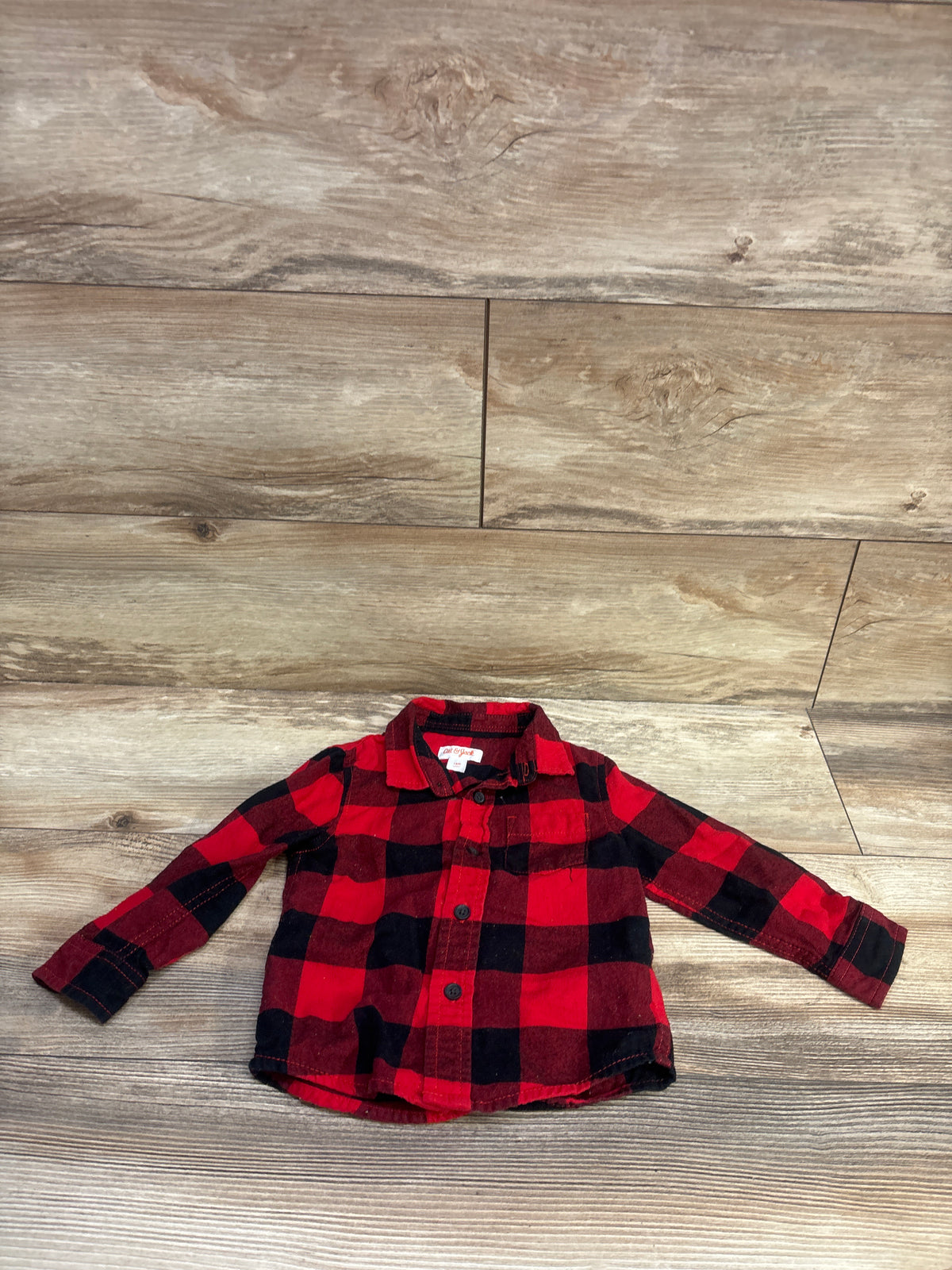 Cat & Jack Plaid Flannel Shirt Red sz 18m