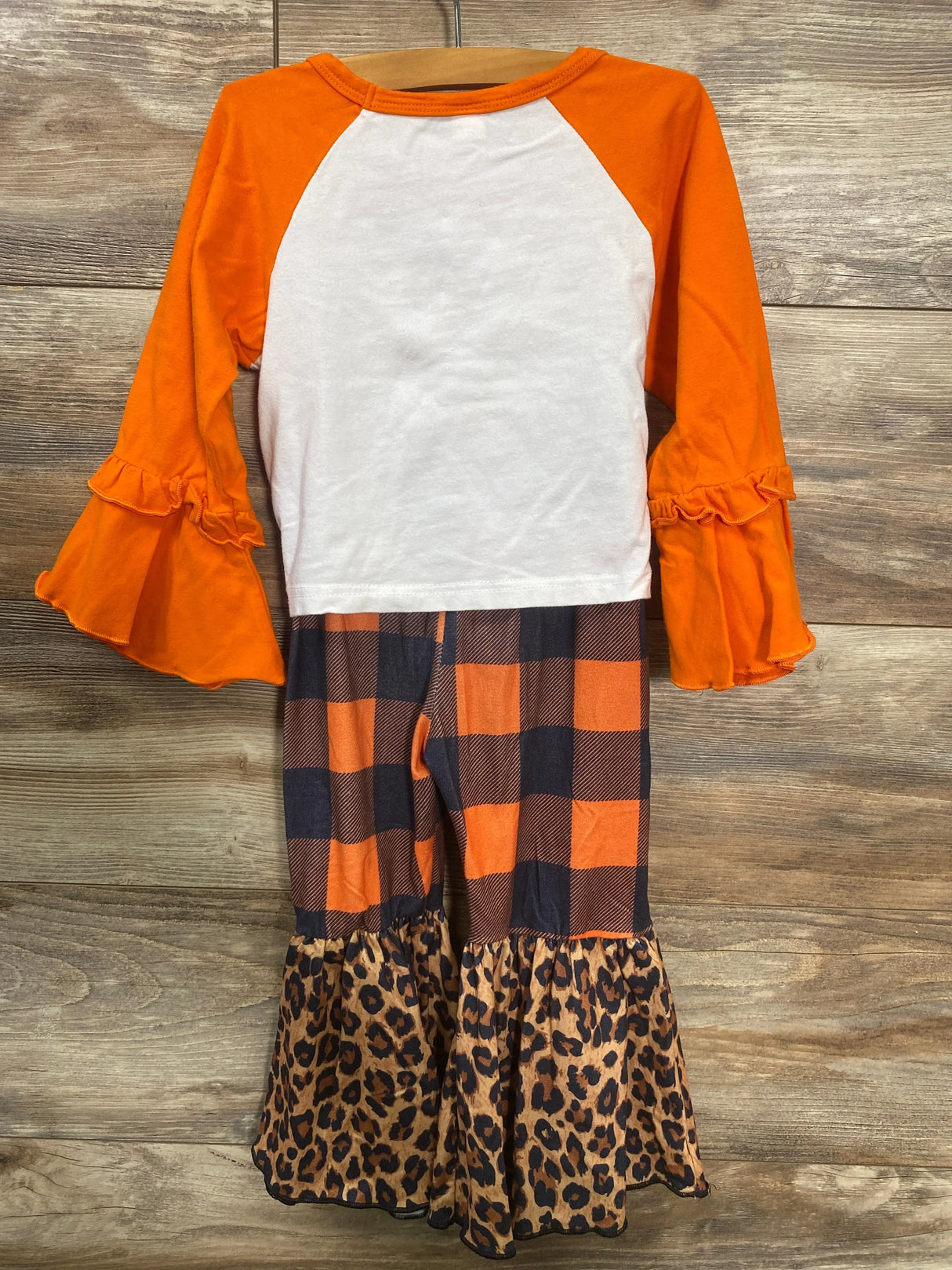 2Pc Bell Long Sleeve 'Thankful' Shirt & Bell Bottom Pants White Sz 12-18m - Me n Mommy To Be