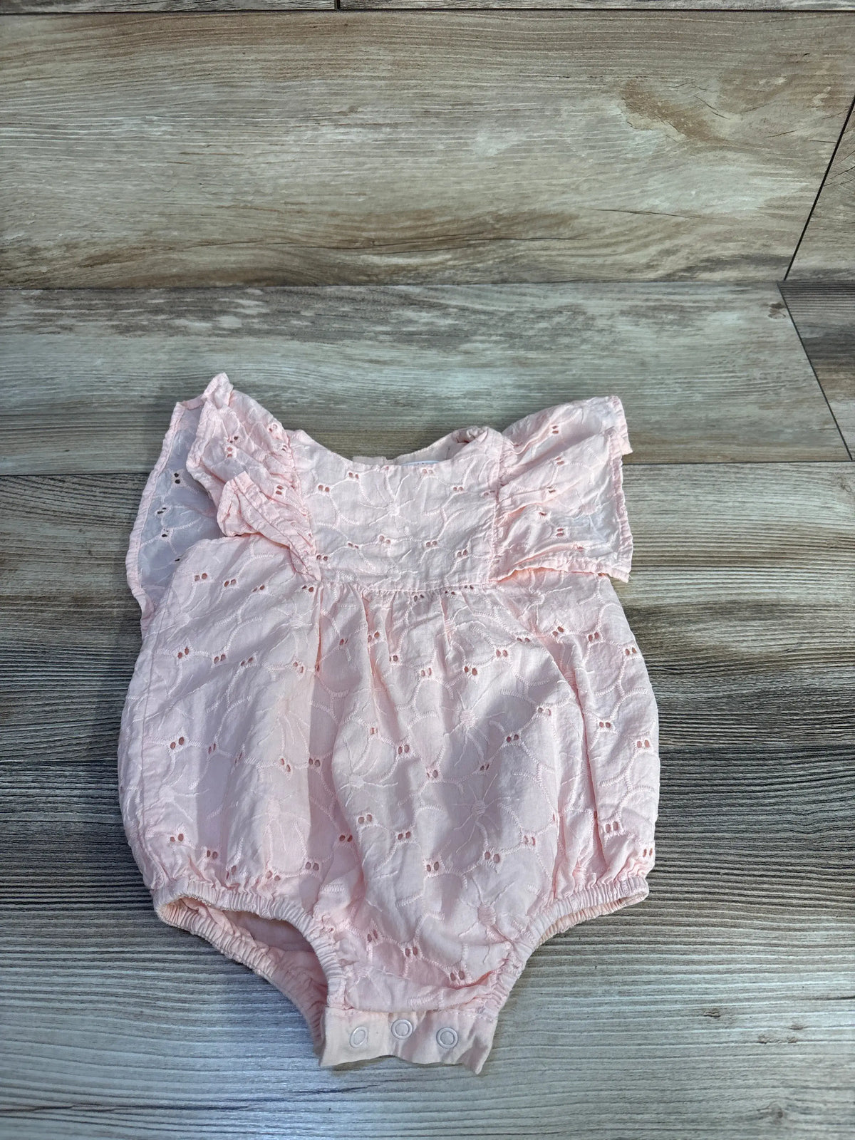 Cat & Jack Eyelet Bubble Romper Blush sz 3-6m