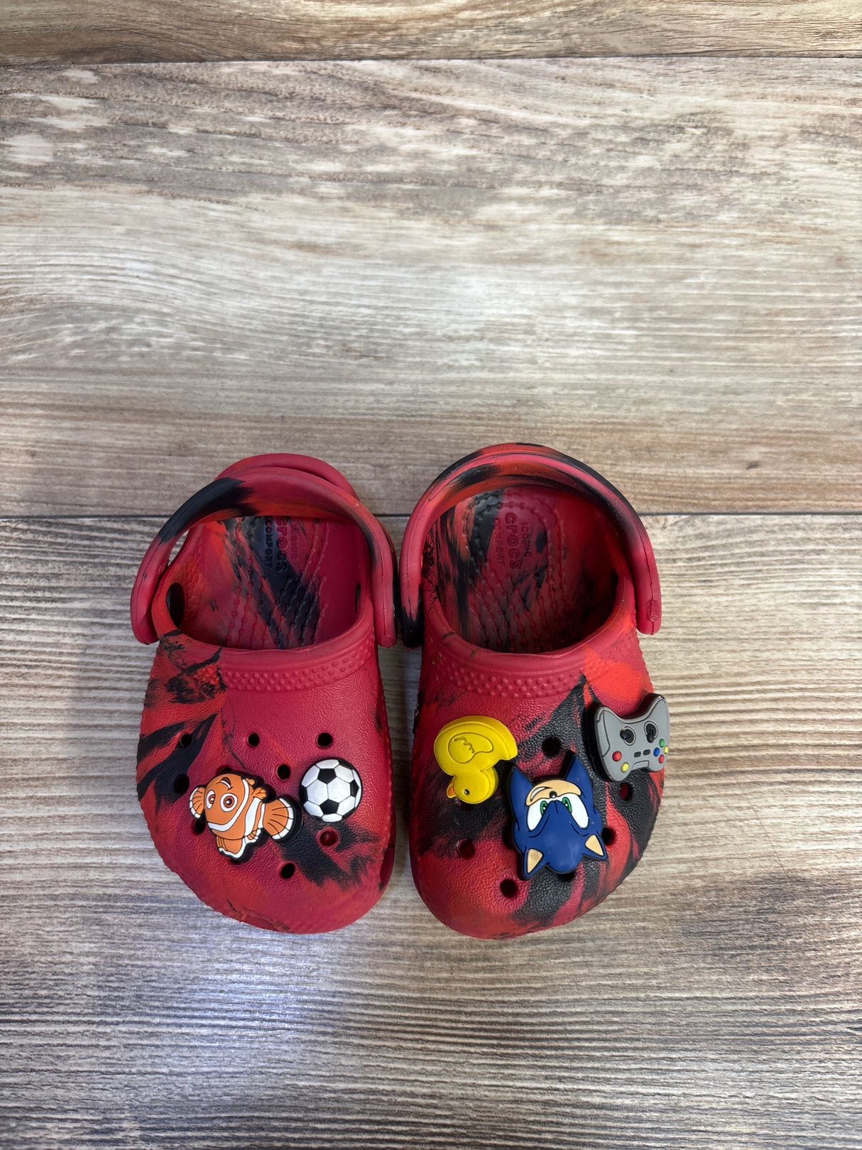 Crocs Classic Clogs with Jibbitz Red sz 4c