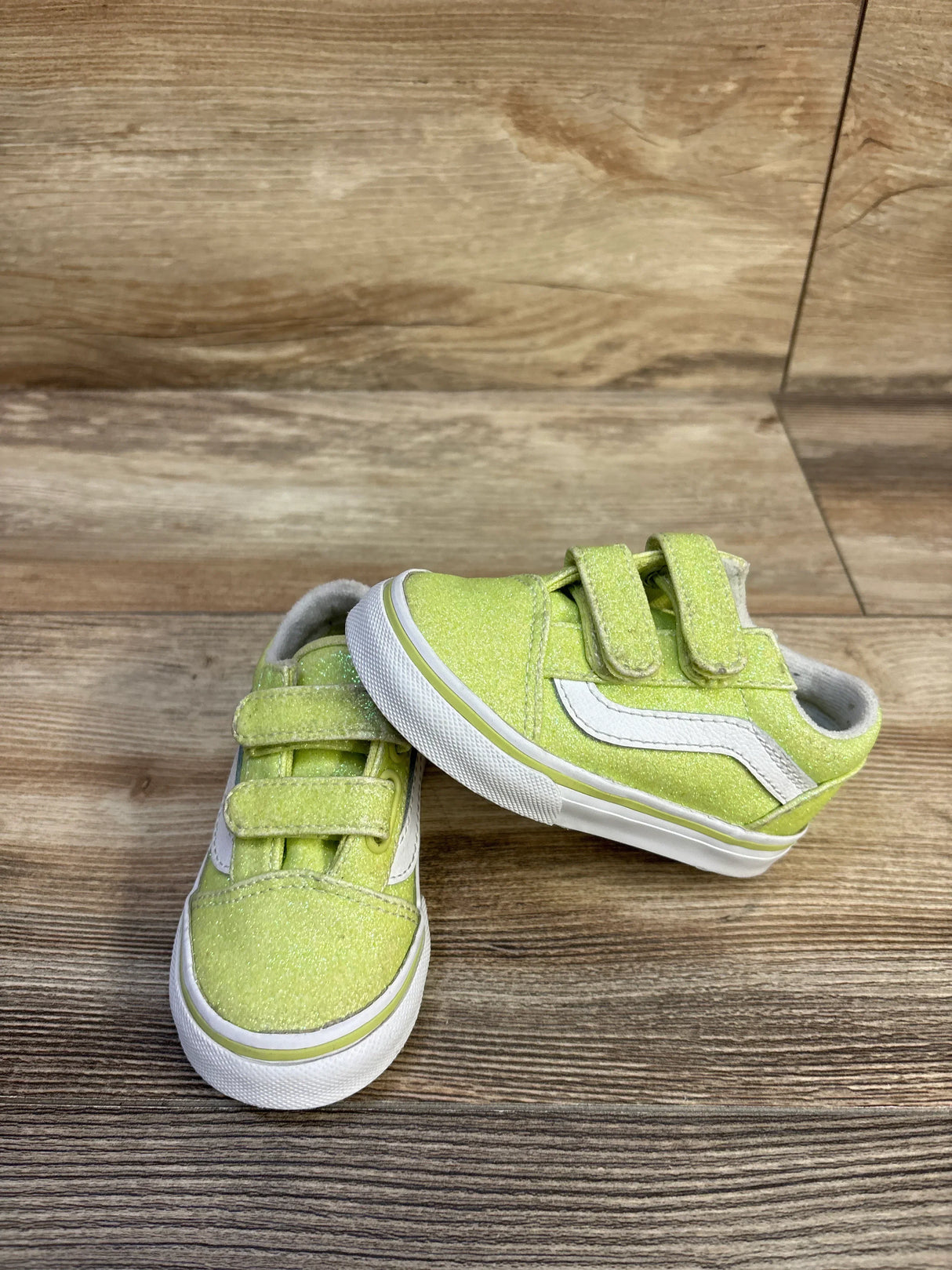 Vans Old Skool V Glitter Sneakers Green sz 5c