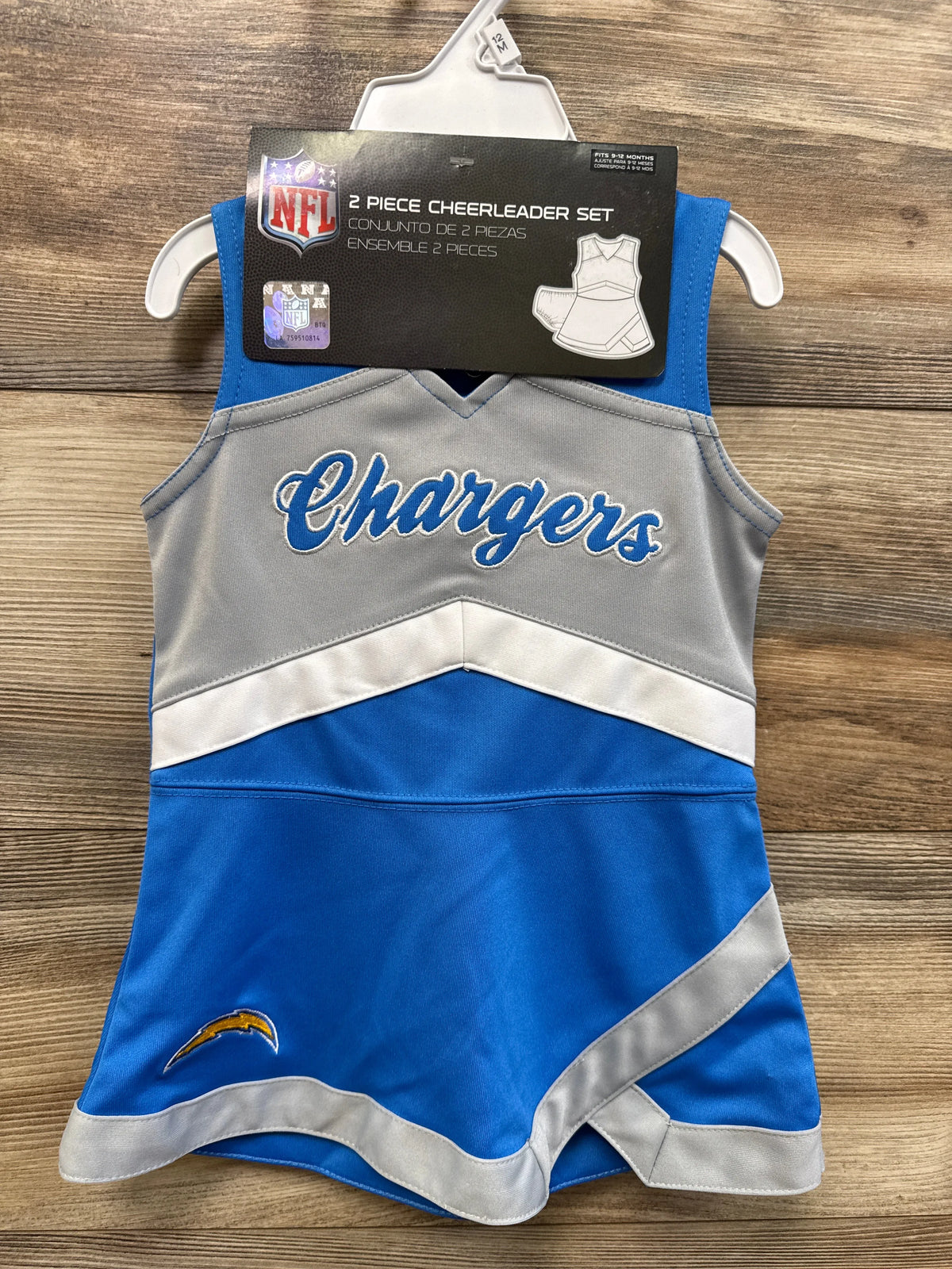 NEW NFL Los Angeles Chargers 2pc Cheer Captain Jumper Dress sz 12m