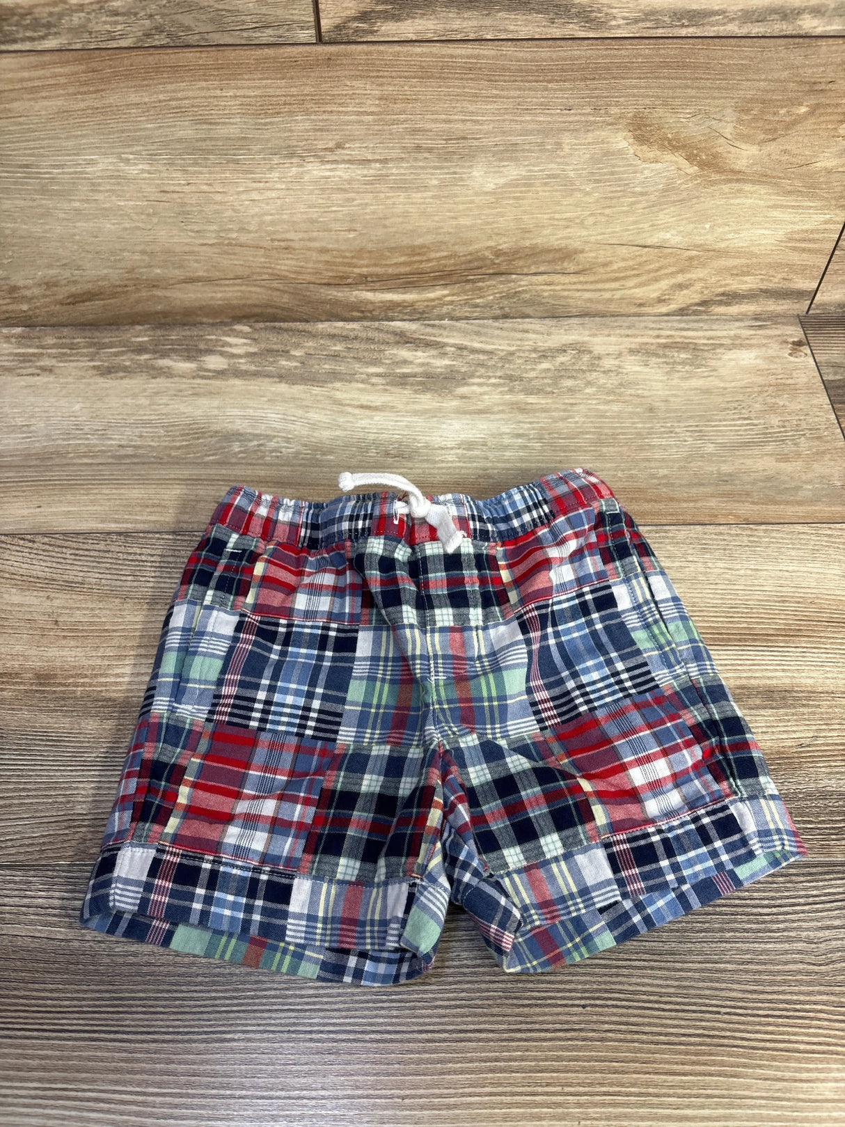 Janie & Jack Plaid Pull-On Shorts Blue sz 3T