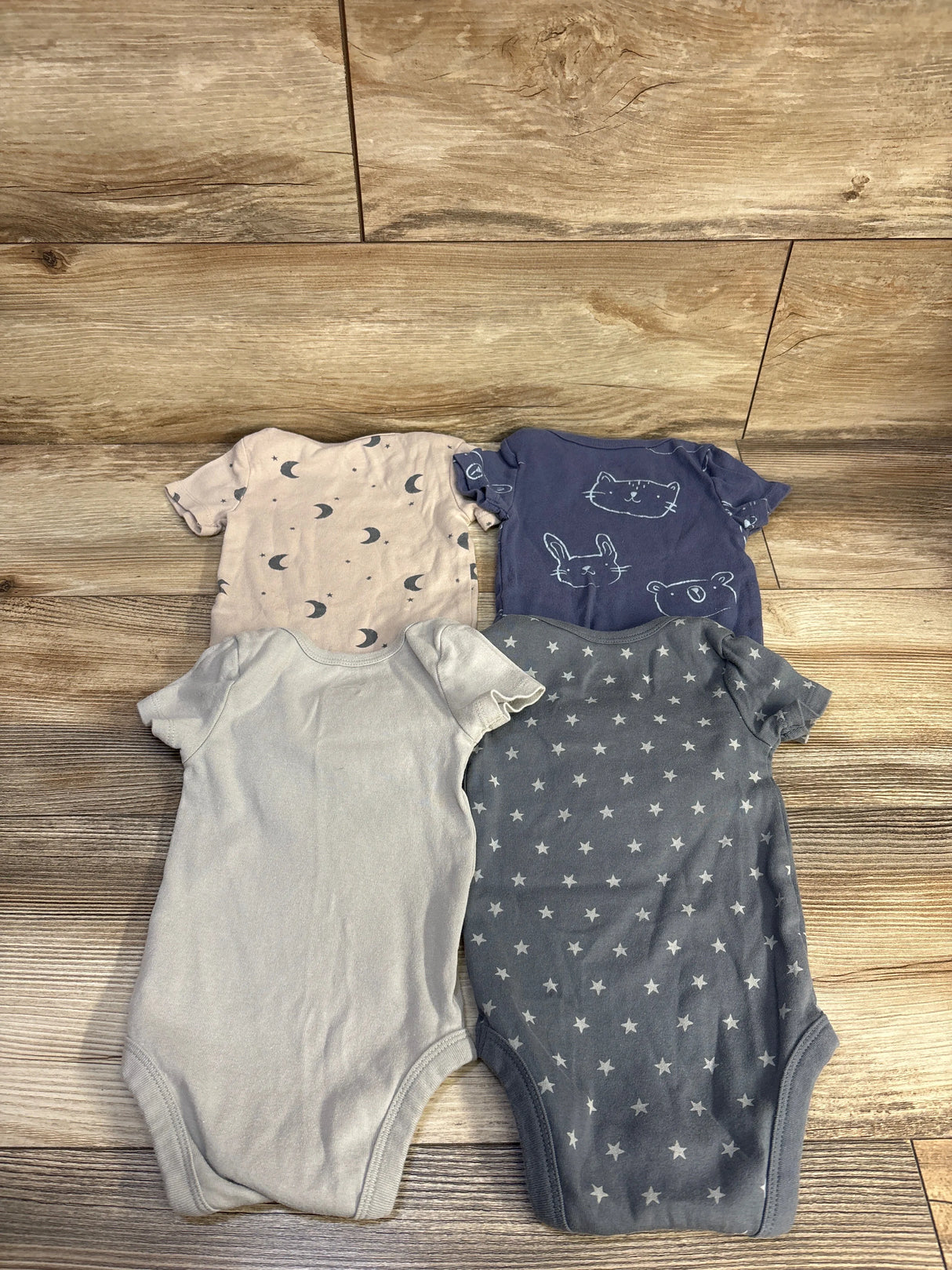 Cloud Island 4pk Bodysuit Set Beige sz 3-6m