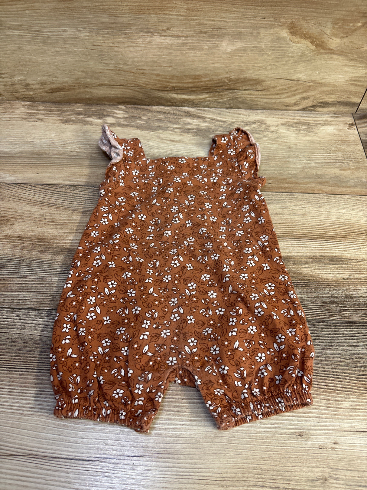 Just One You Floral Shortie Romper Brown sz 6m