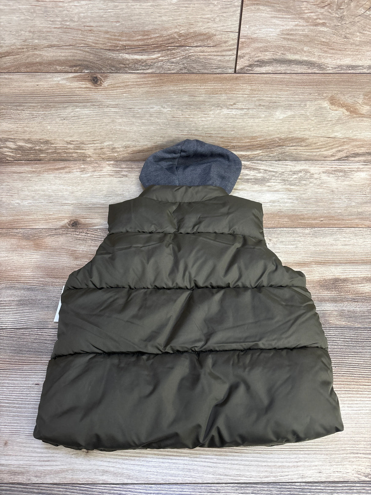 NEW Old Navy Water-Resistant Hooded Puffer Vest in Heritage Green sz 3T
