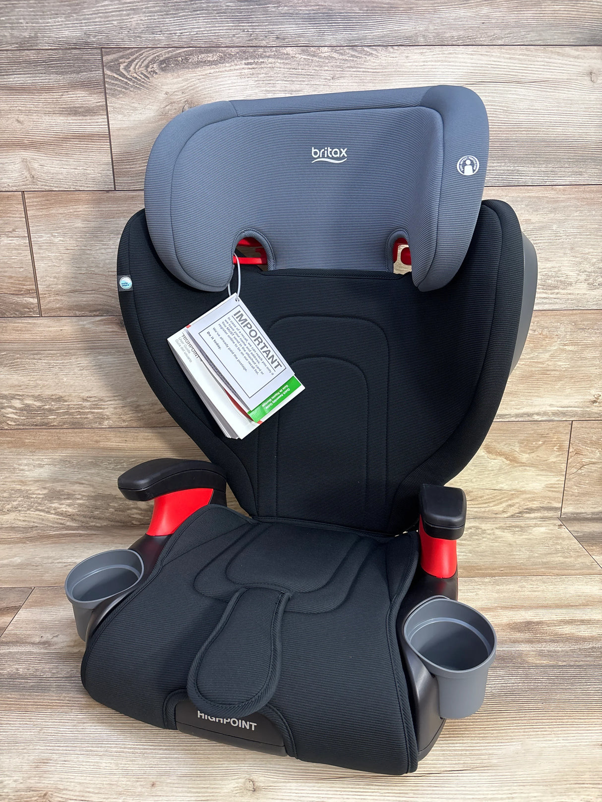 NEW Britax Highpoint Backless Belt-Positioning Booster Seat in Black Ombre 40-120lbs.