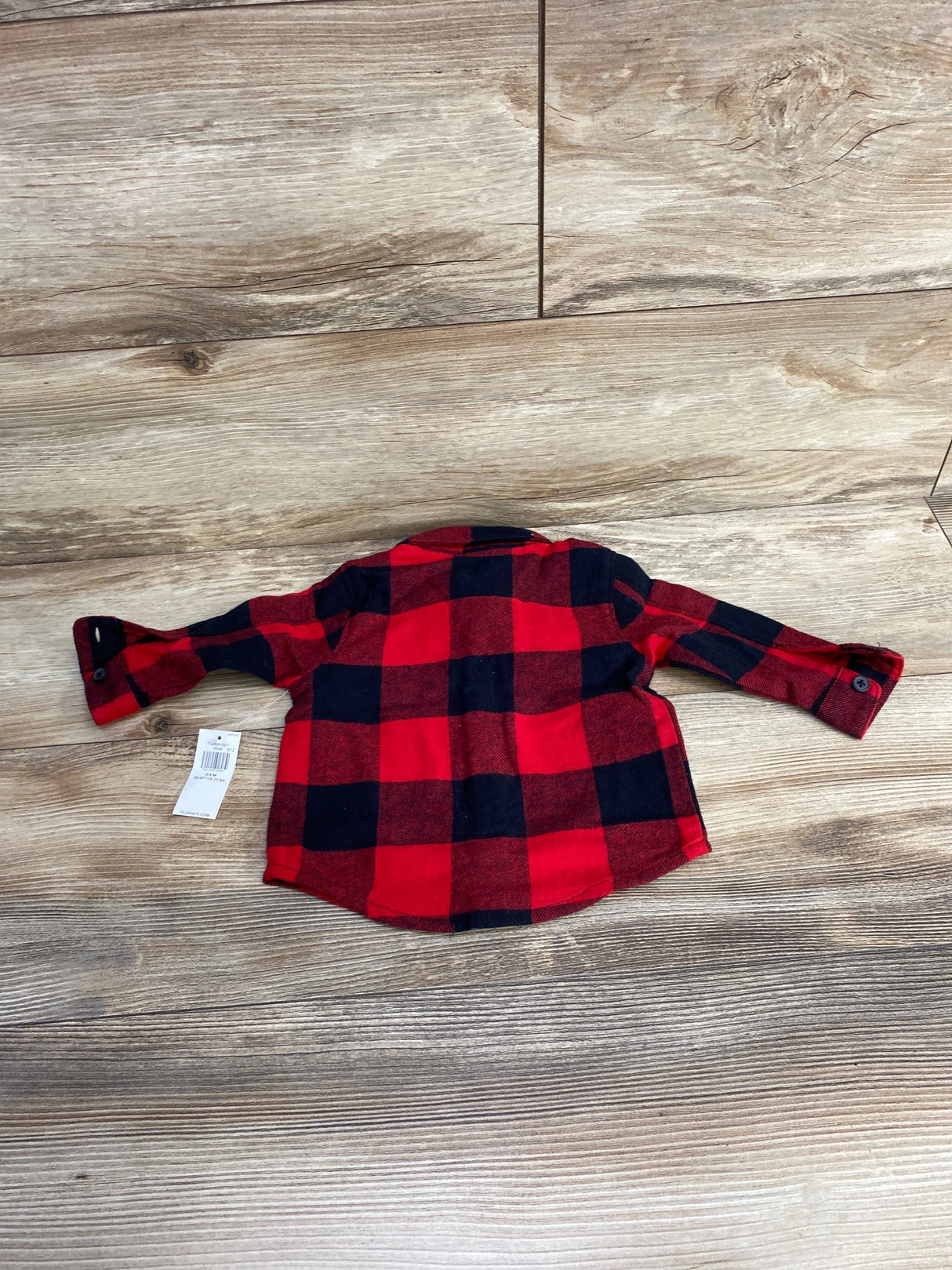 NEW Old Navy Buffalo Plaid Button Up Shirt Red sz 3-6m