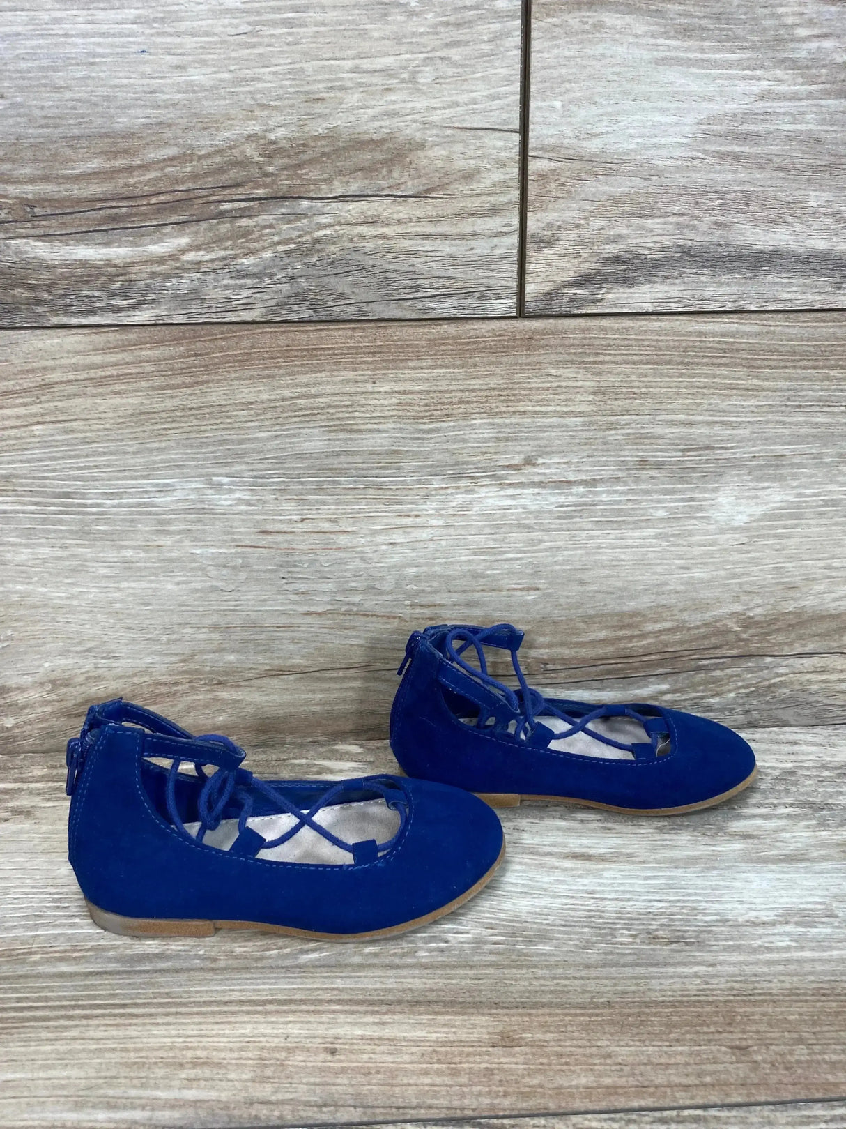Zara Baby Lace Up Ballet Flats Blue Sz 5c - Me n Mommy To Be