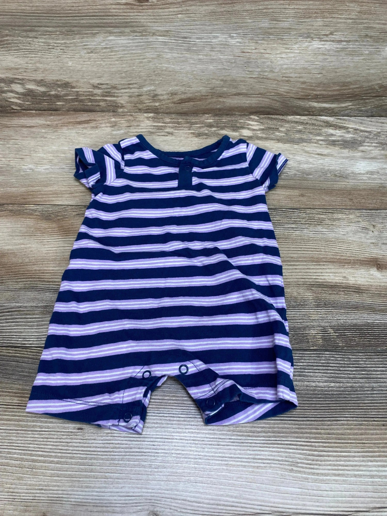 Just One You Striped Shortie Romper Navy sz 6m - Me n Mommy To Be