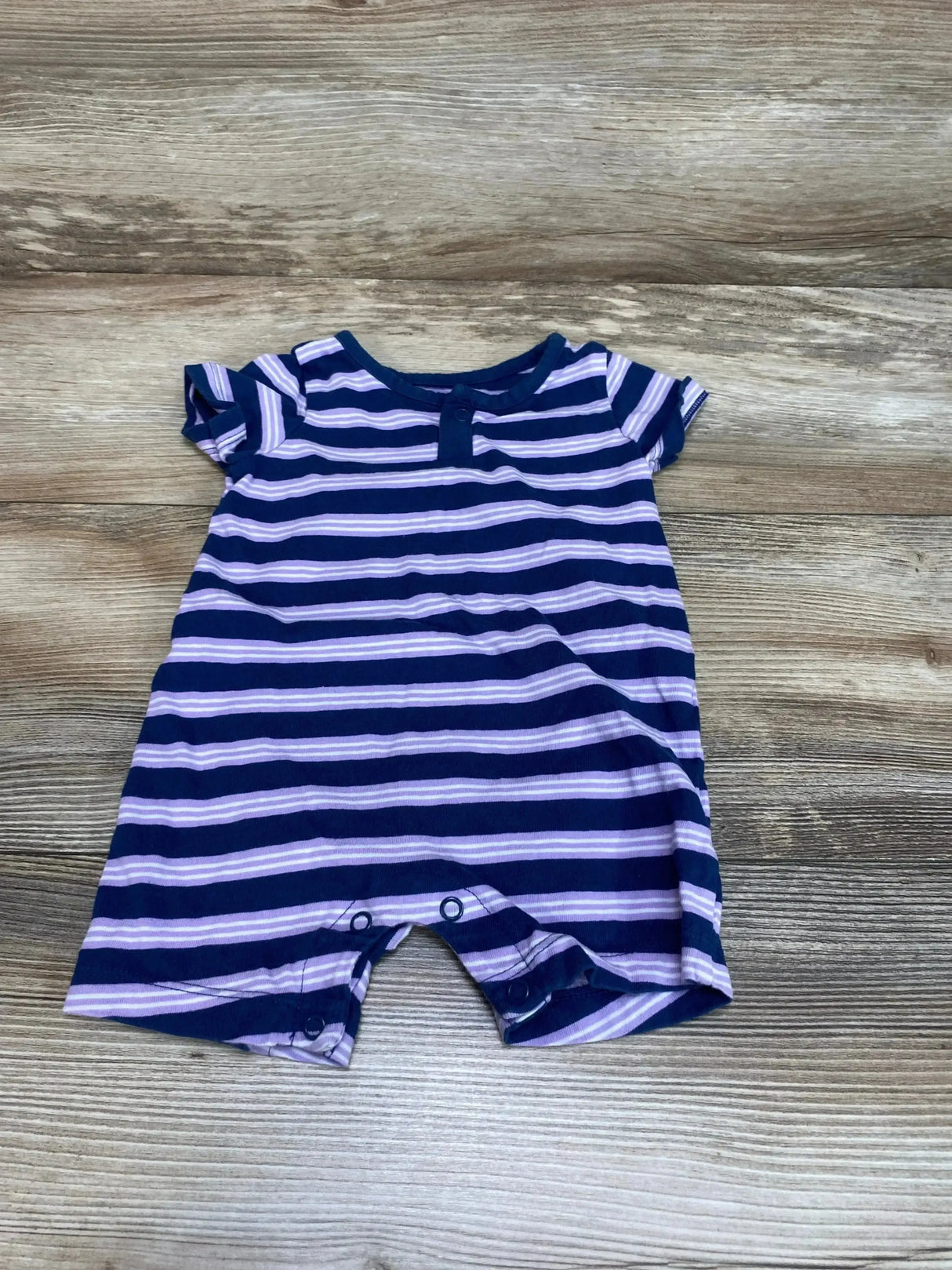Just One You Striped Shortie Romper Navy sz 6m - Me n Mommy To Be