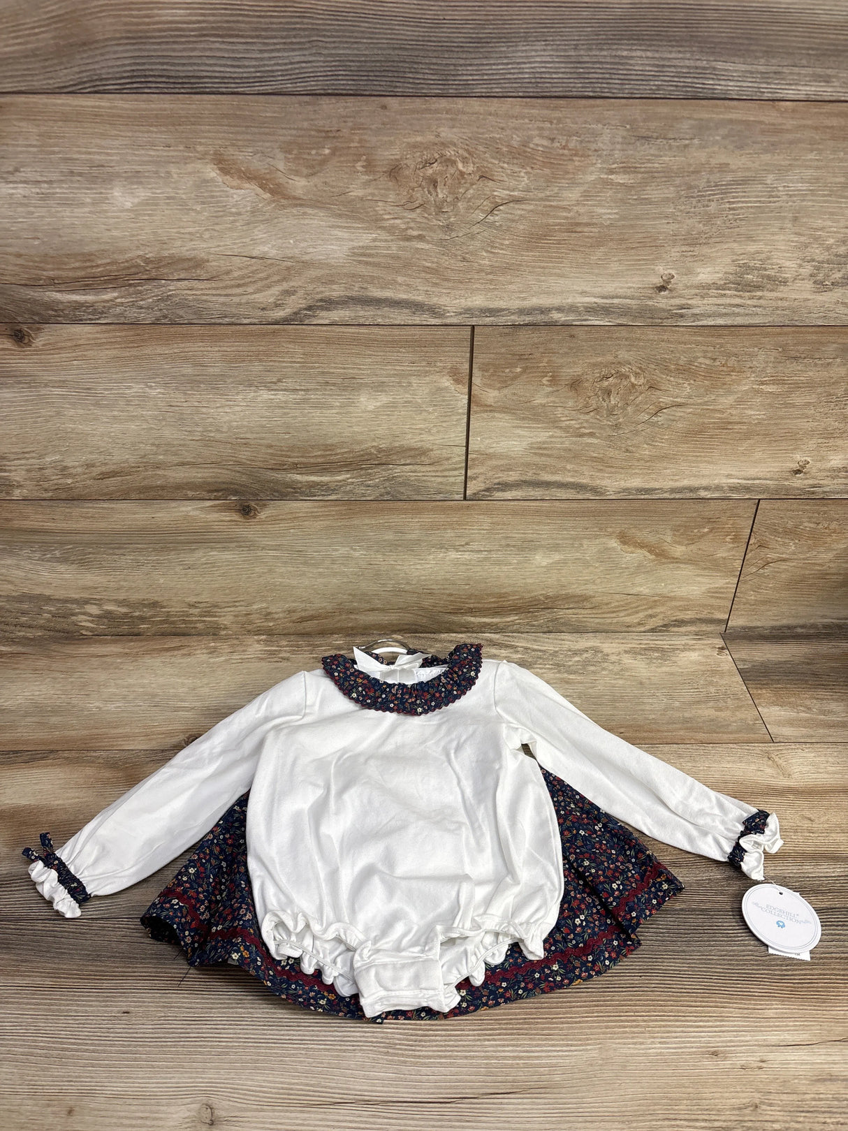 NEW Edgehill Collection Navy Floral Bodysuit & Skirt Set sz 18m