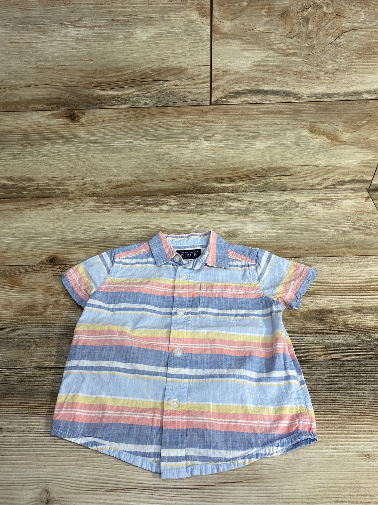 Children's Place Striped Button Up Shirt Multicolored sz 12-18m