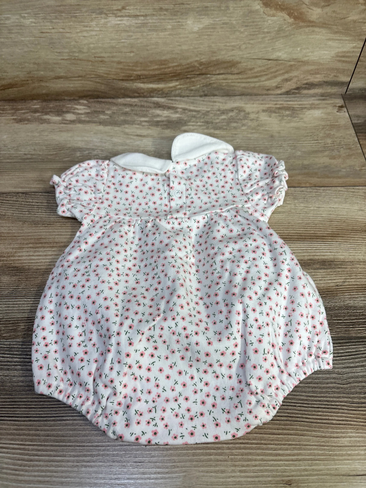 Peter Pan Collar Floral Bubble Romper White sz 3m