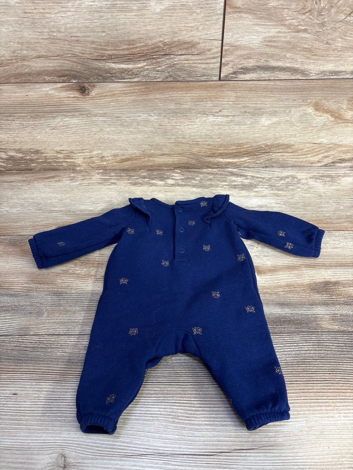 Carter's Butterfly Ruffled Coverall Blue sz Newborn