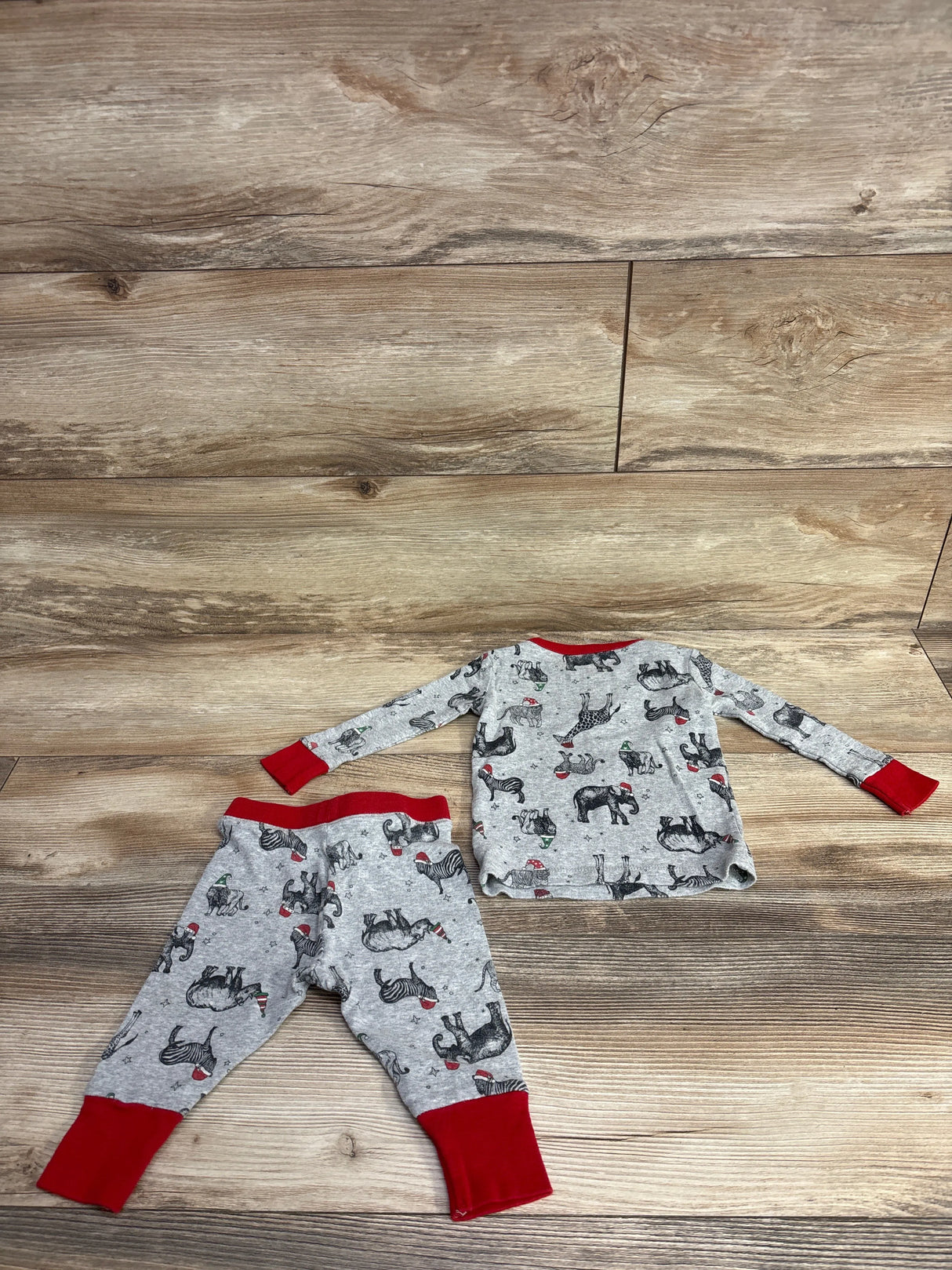 Wonder Shop 2pc Christmas Animal Pajama Set Grey sz 12m
