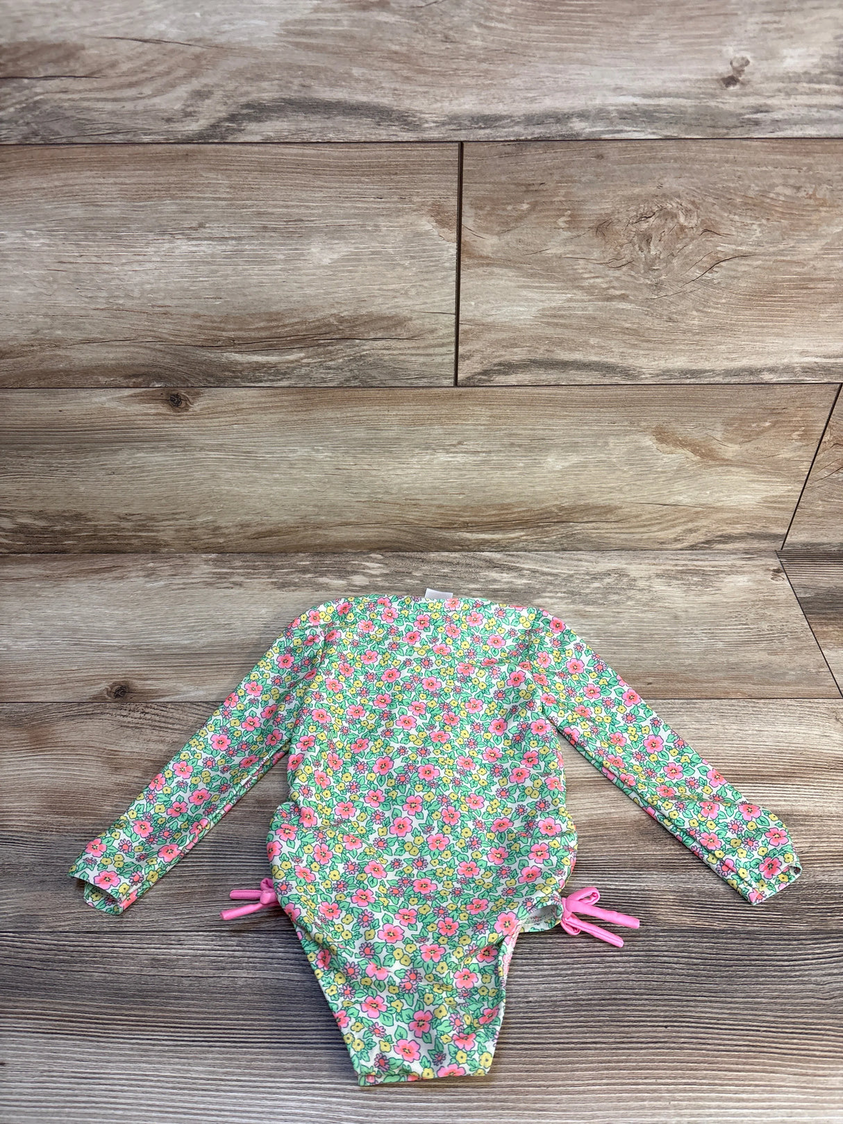 Cat & Jack Floral Rash Guard Green sz 18m