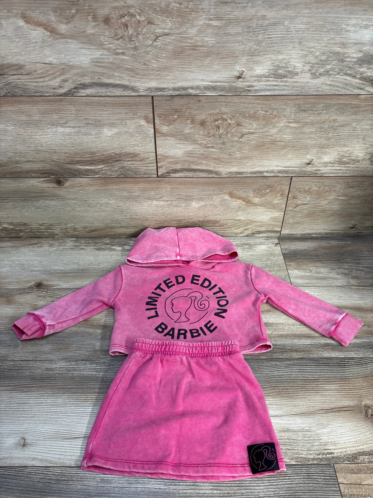 Limited Edition Barbie 2pc Hoodie & Skirt Set Pink sz 2T